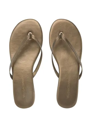 Leather Flip Flops Bronze
