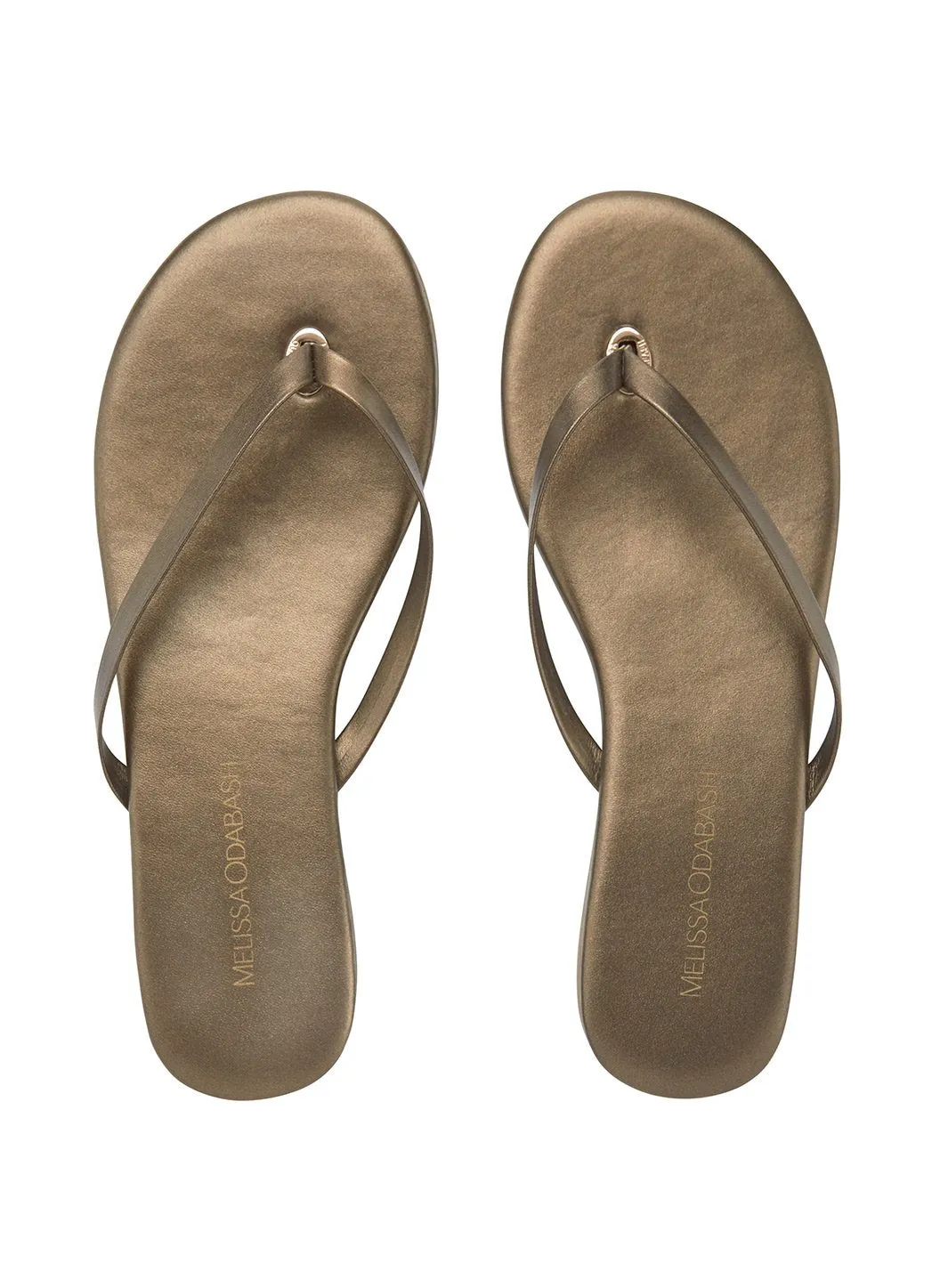 Leather Flip Flops Bronze