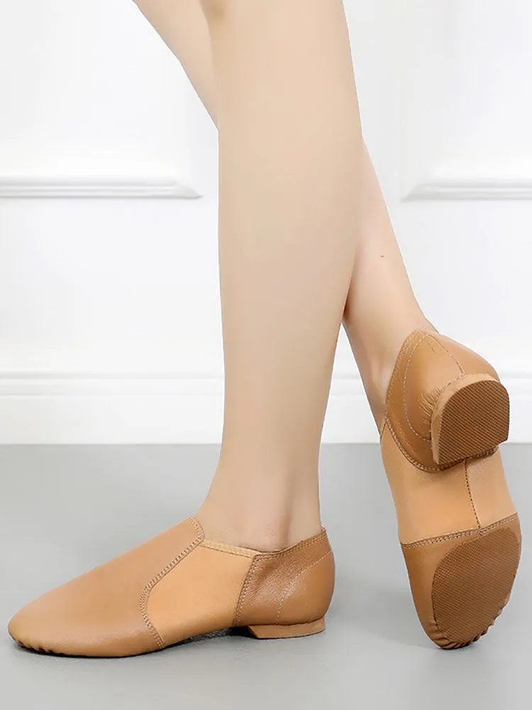 Leather Soft Sole Dance Exercise Shoes Low Heel Jazz Shoes