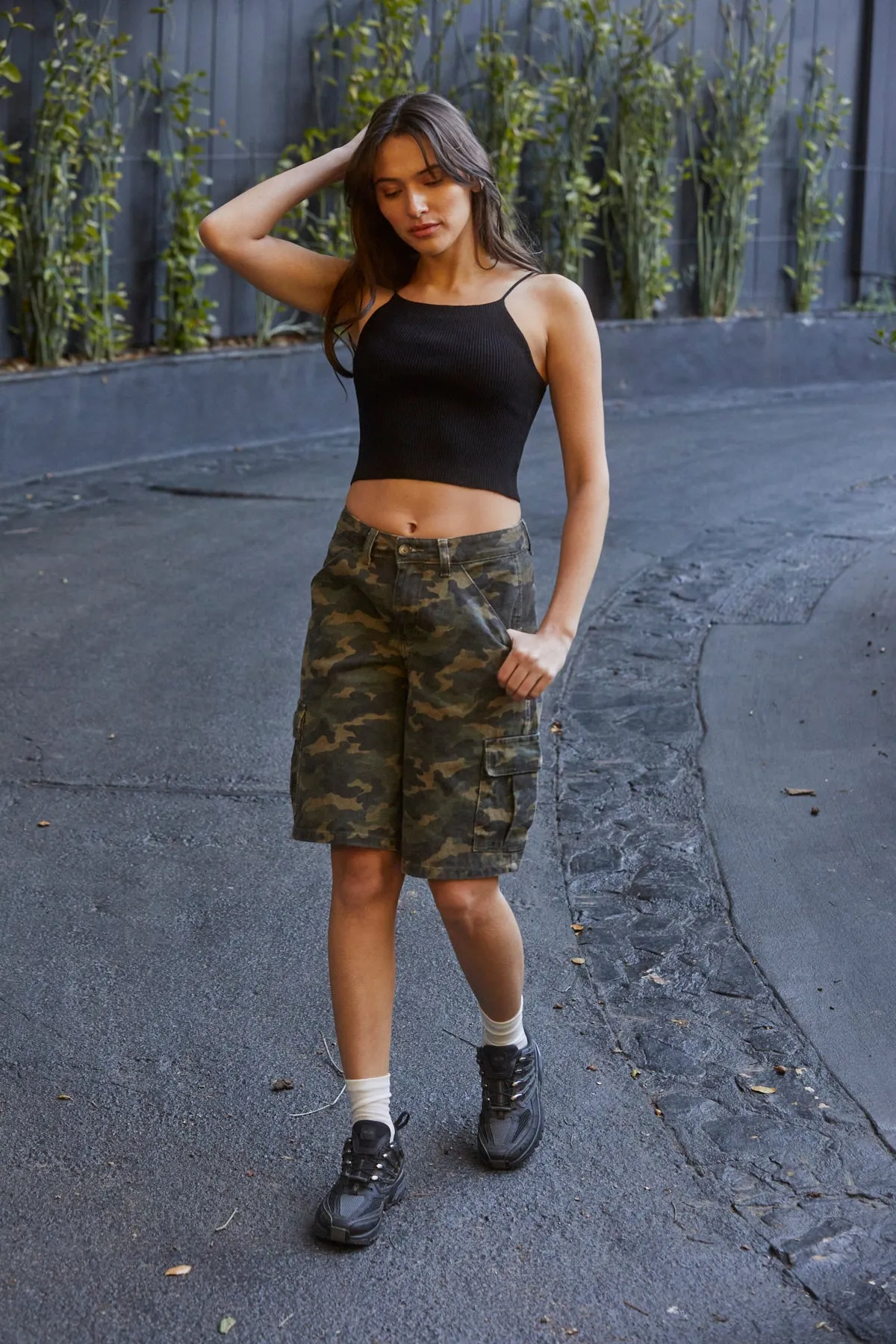 Long Cargo Skater Shorts - Camouflage