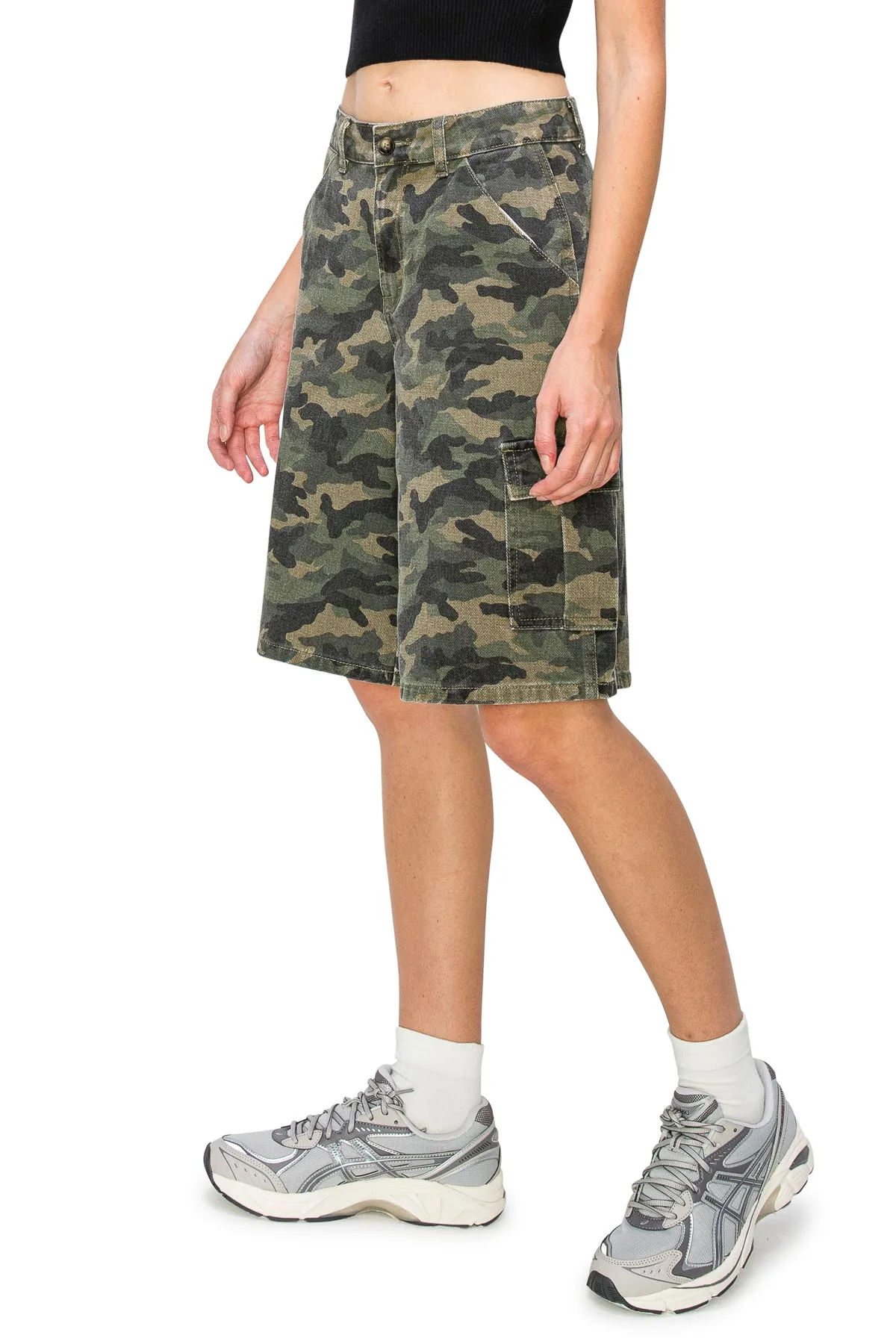 Long Cargo Skater Shorts - Camouflage