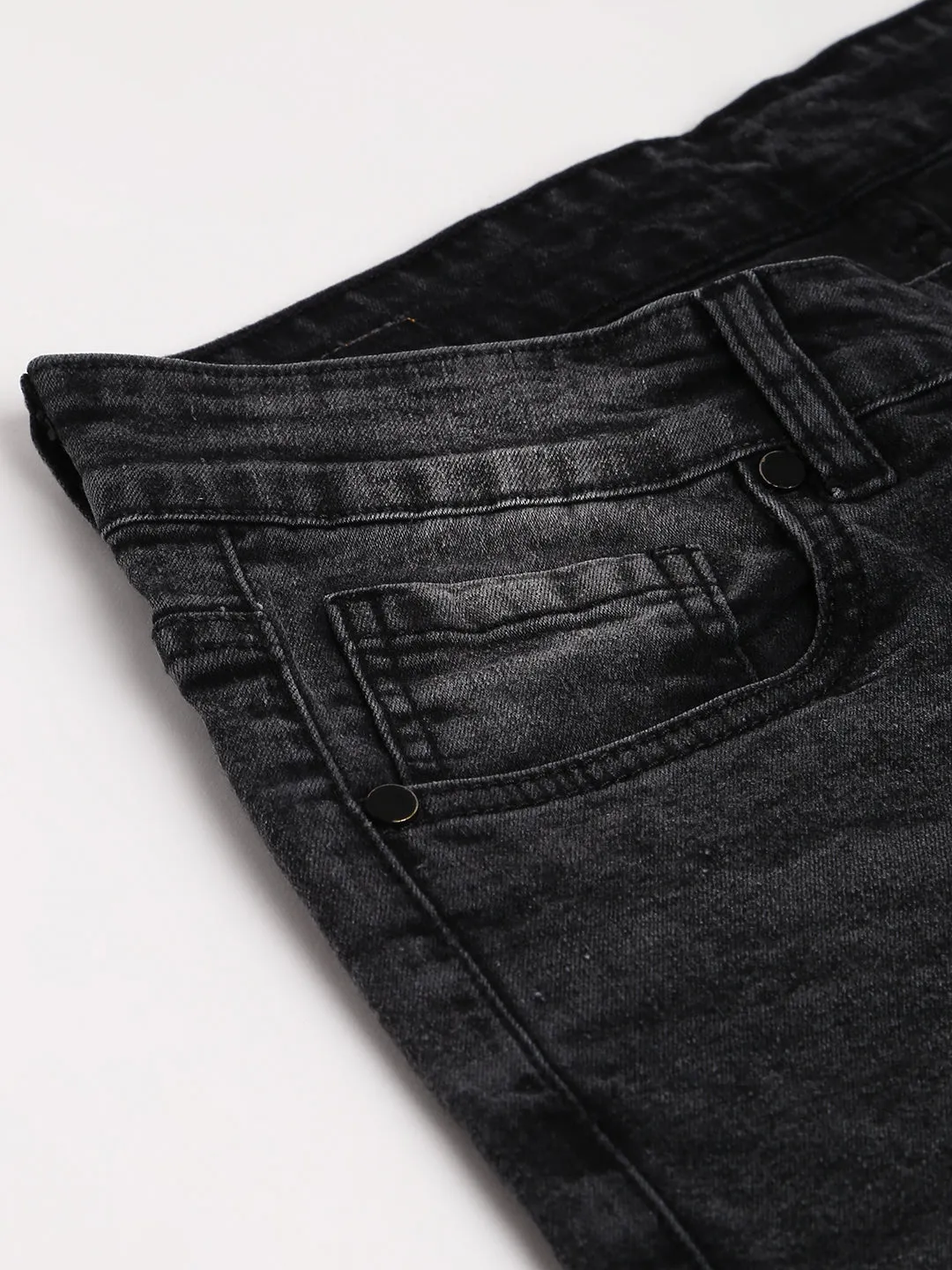 Men's Black Slim Fit Mid Rise Denim Jeans