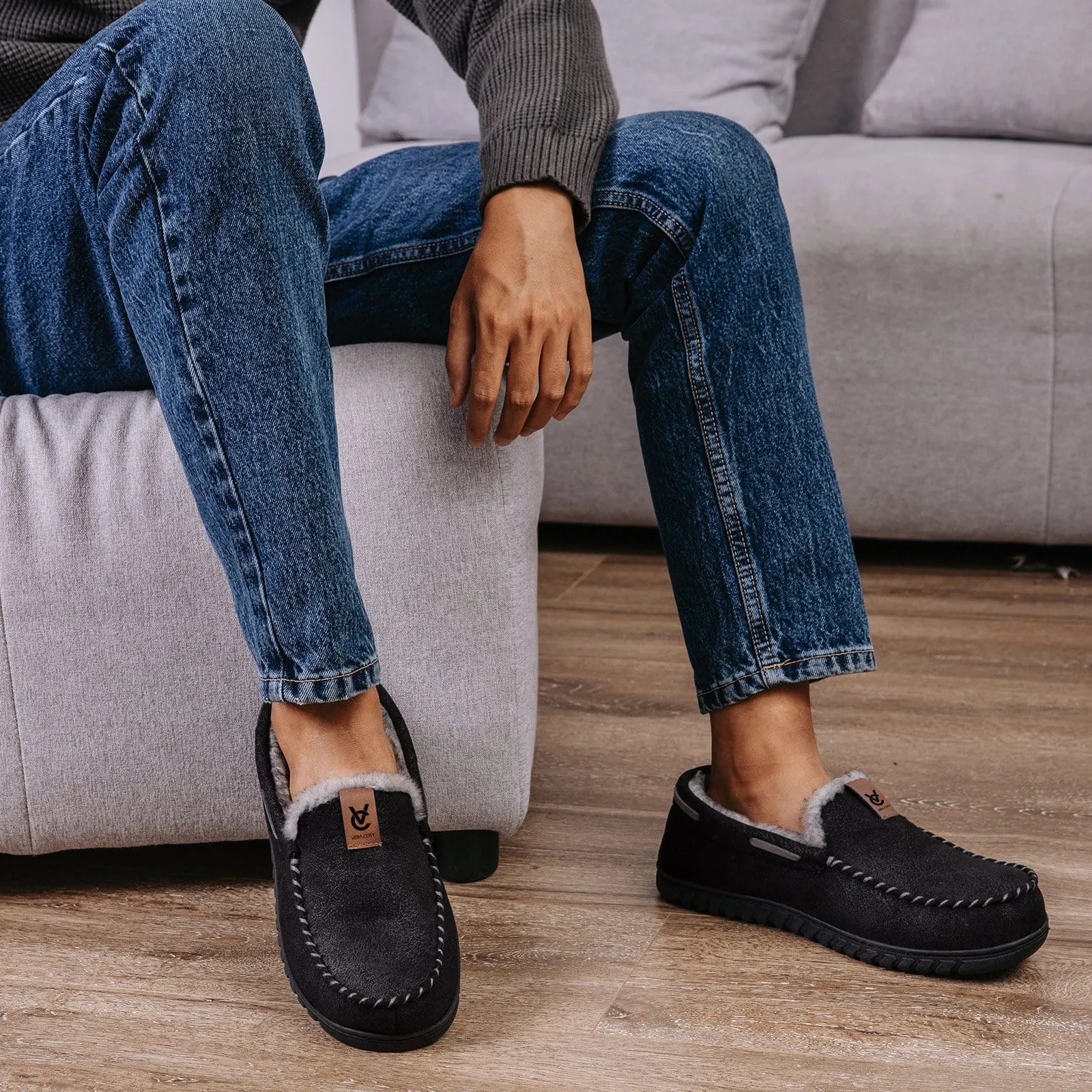 Men's Faux Suede Moccasin Slippers