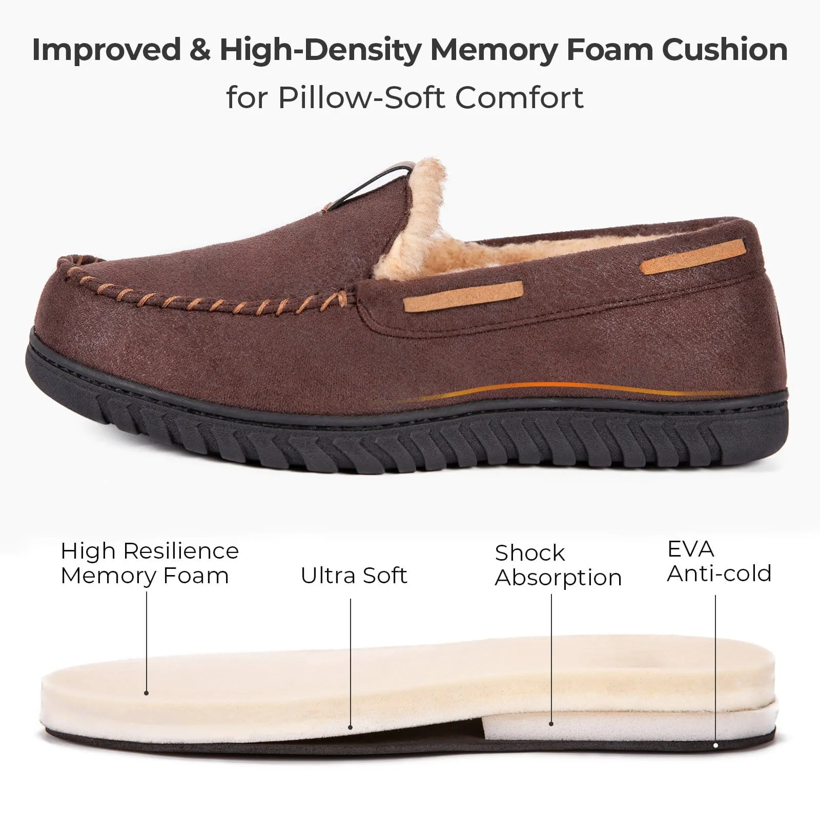 Men's Faux Suede Moccasin Slippers
