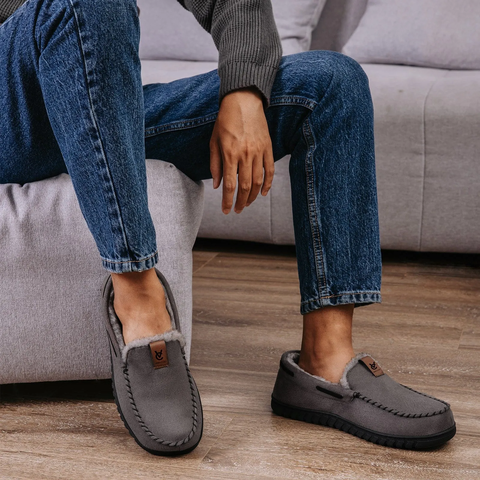 Men's Faux Suede Moccasin Slippers