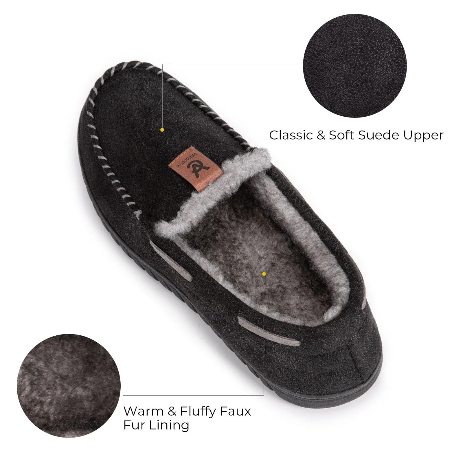 Men's Faux Suede Moccasin Slippers