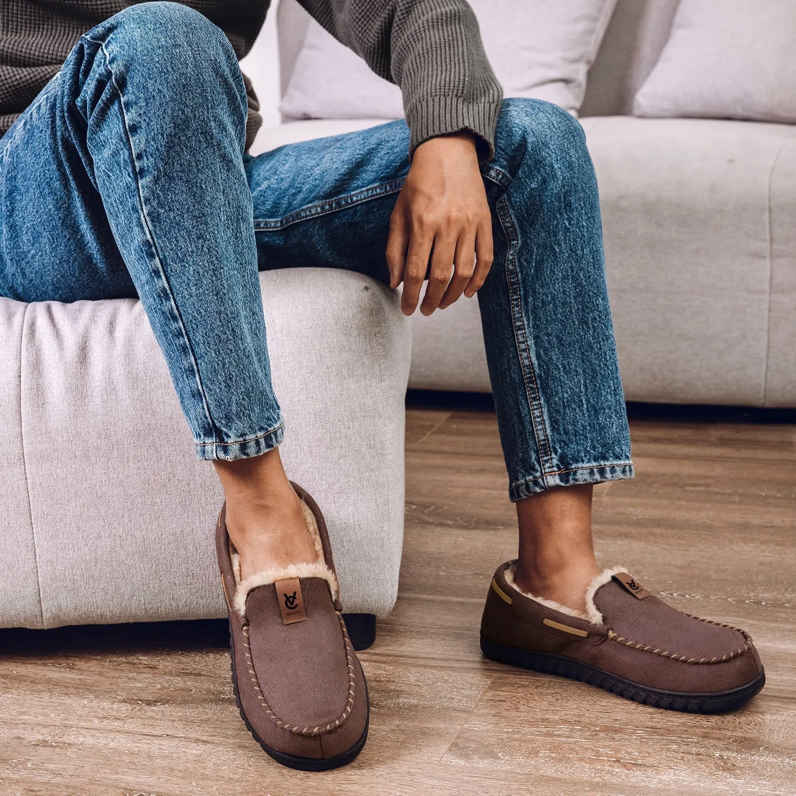 Men's Faux Suede Moccasin Slippers