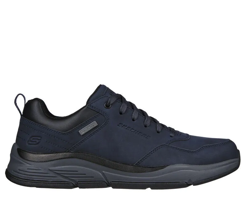 Men's Wide Fit Skechers 210021 Benago Hombre Walking Trainers - Navy