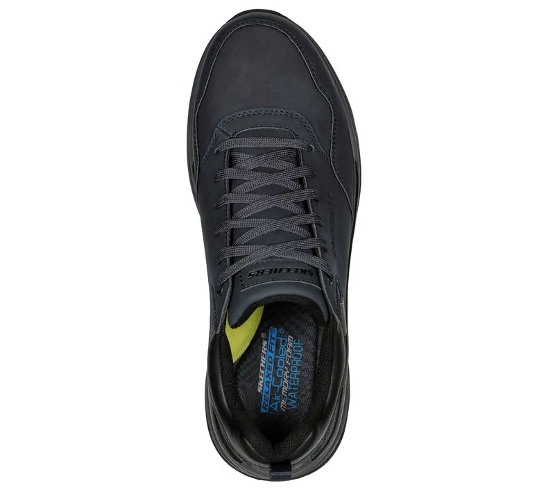 Men's Wide Fit Skechers 210021 Benago Hombre Walking Trainers - Navy