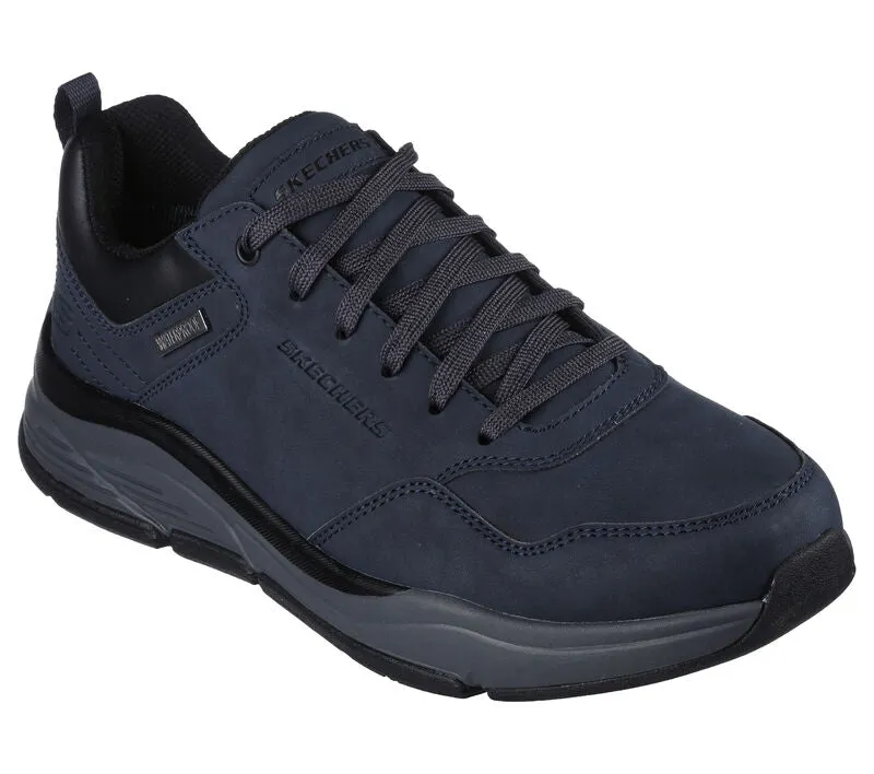 Men's Wide Fit Skechers 210021 Benago Hombre Walking Trainers - Navy