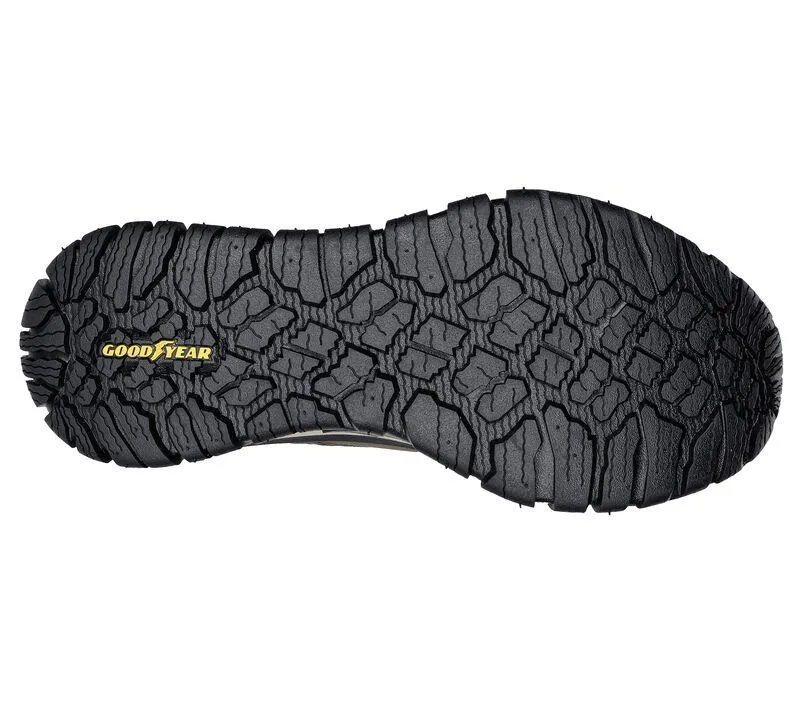 Men's Wide Fit Skechers 237333 Relaxed Fit Road Walker Recon Good Year Trainers - Olive/Black