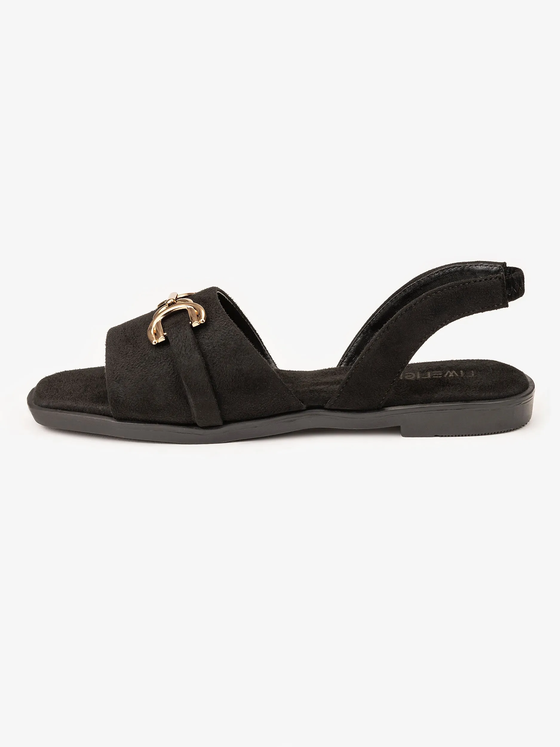 Metallic Brooch Sandals