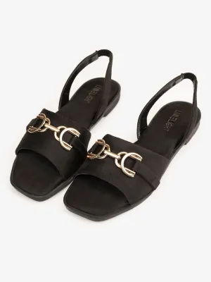 Metallic Brooch Sandals