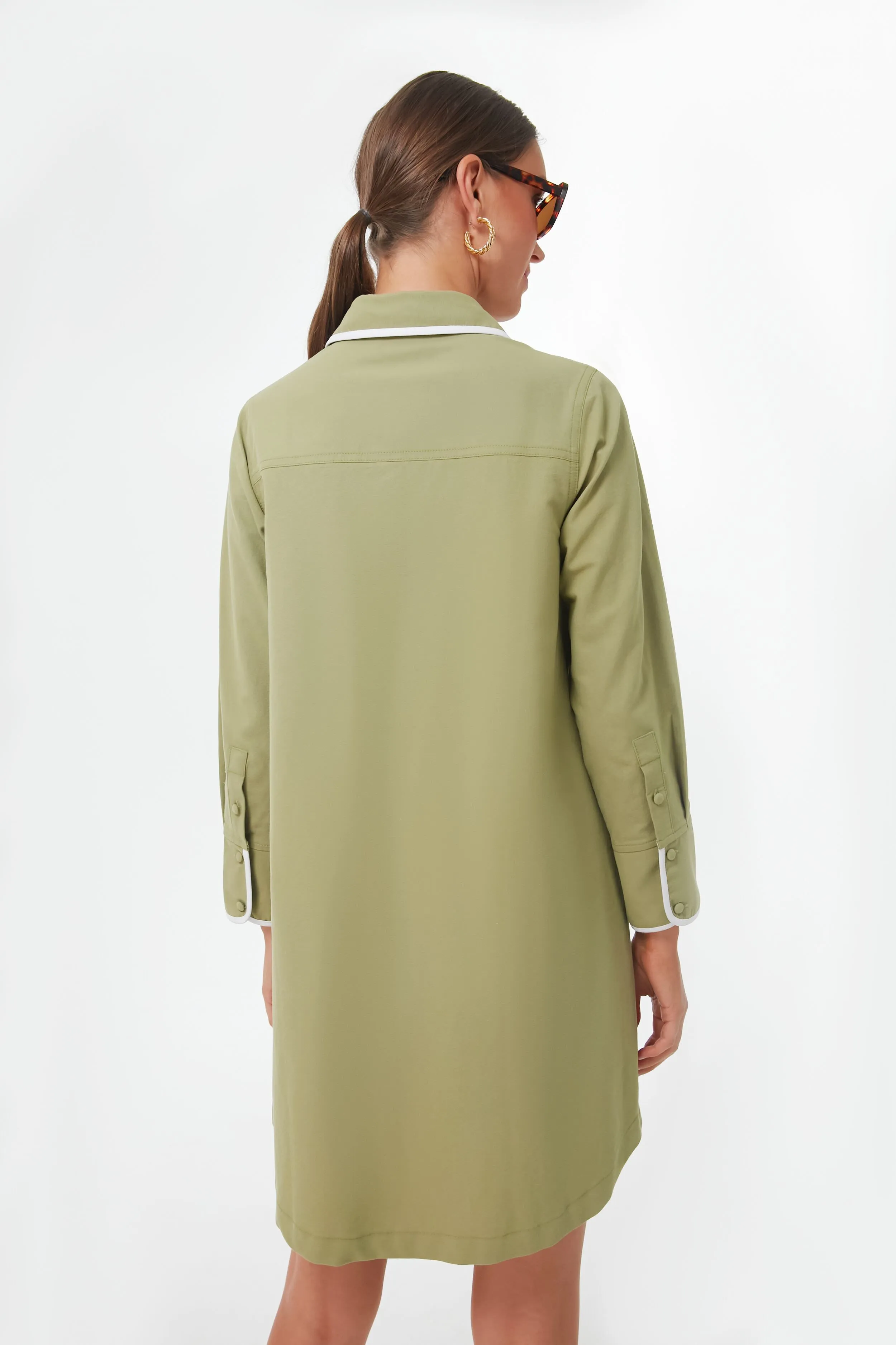 Moss Green Perkins Shirt Dress