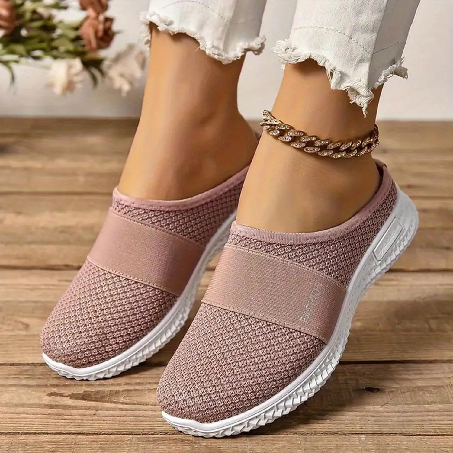 Mules Clogs for Women Diabetic Air-Cushion Slip-On Walking Shoes Lightweight Platform Mesh Mules Sneaker Sandals Orthopedic Slippers Backless Sneakers