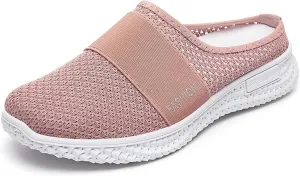 Mules Clogs for Women Diabetic Air-Cushion Slip-On Walking Shoes Lightweight Platform Mesh Mules Sneaker Sandals Orthopedic Slippers Backless Sneakers
