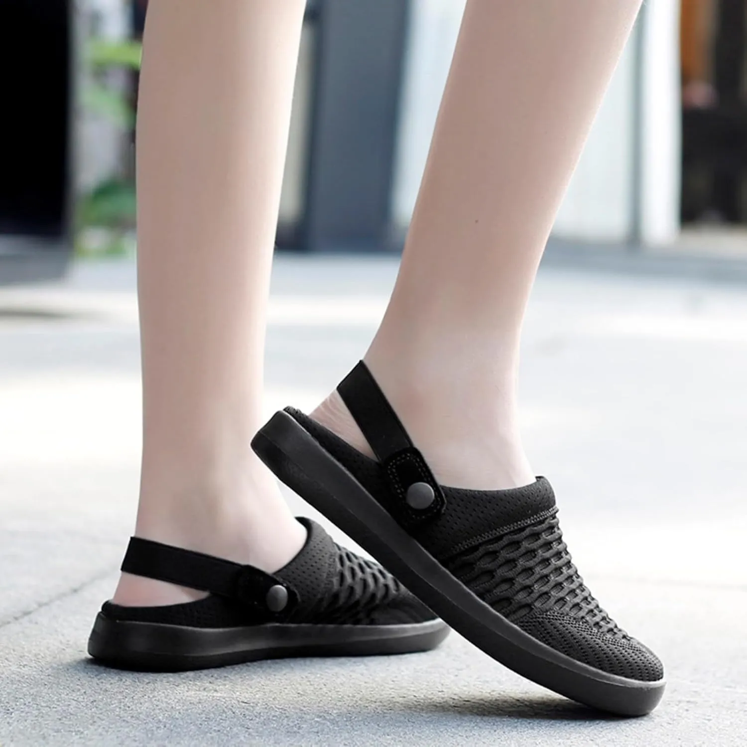 Mules Clogs for Women Orthopedic Air Cushion Platform Mesh Mules Breathable Slip-On Sandals Lightweight Walking Shoes Slippers Sandal Outdoor Slippers