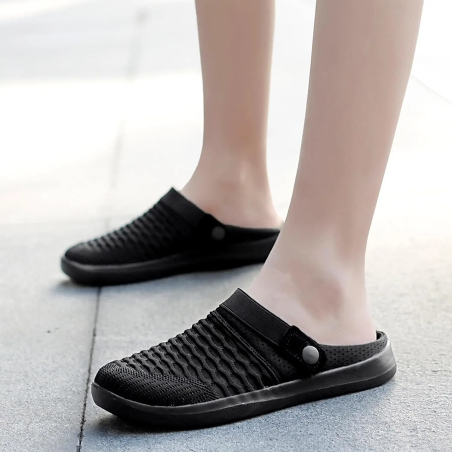 Mules Clogs for Women Orthopedic Air Cushion Platform Mesh Mules Breathable Slip-On Sandals Lightweight Walking Shoes Slippers Sandal Outdoor Slippers