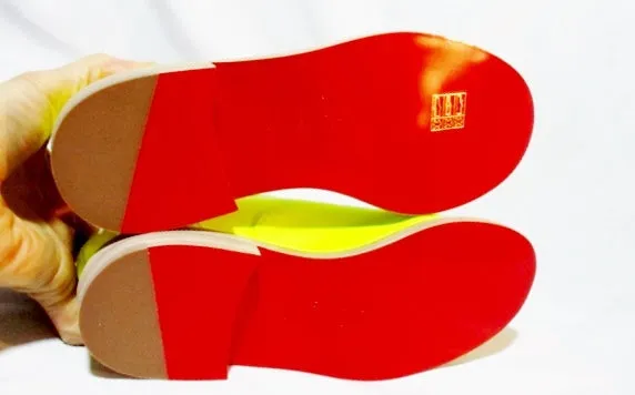 NEW CHRISTIAN LOUBOUTIN HAVANA FLAT BROGUE SHOE 36.5 6 YELLOW NEON Loafer PATENT Leather Womens NIB