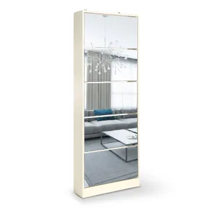 NNEDPE Mirrored Shoe Storage Cabinet Organizer - 63 x 17 x 170cm