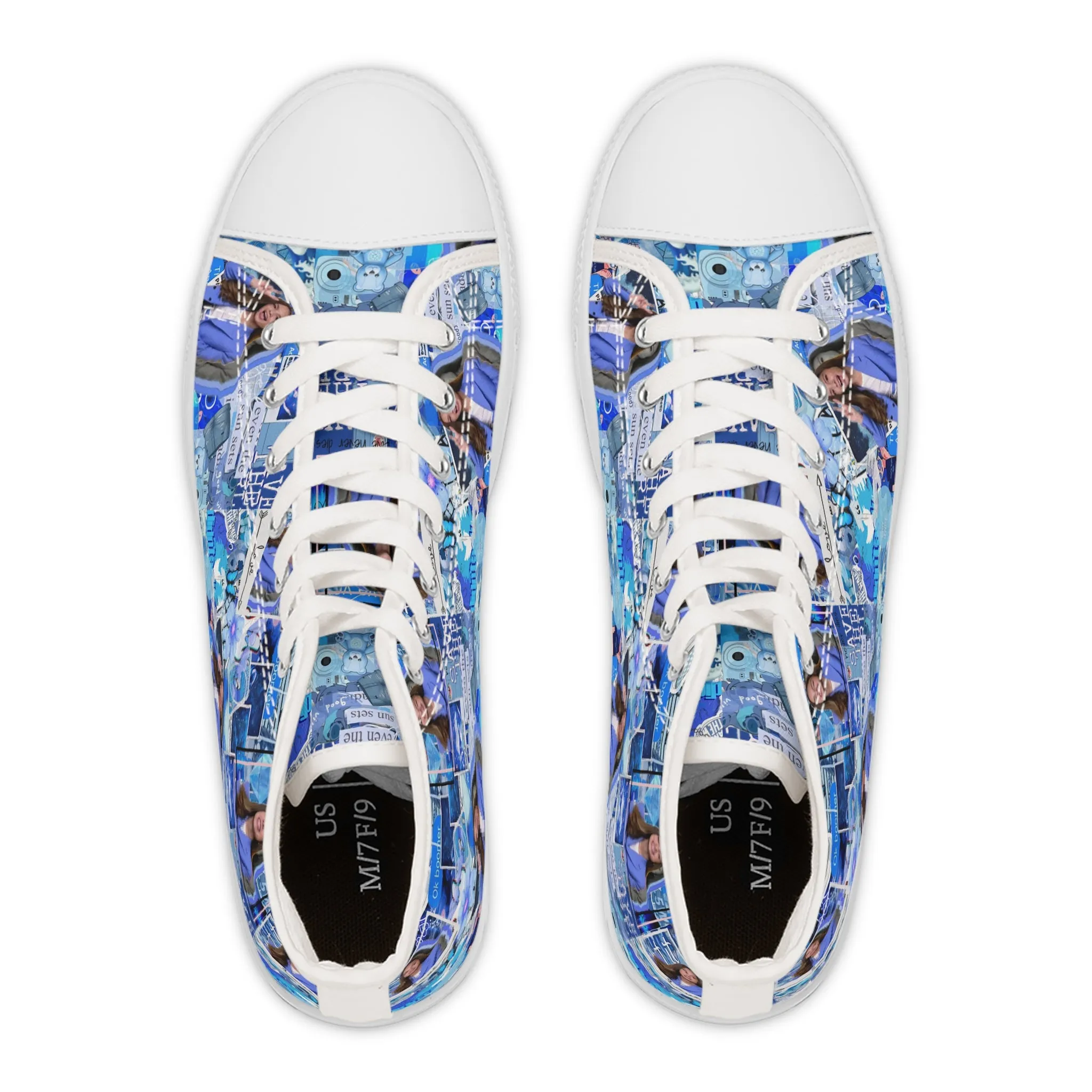 Olivia Rodrigo Blue Aesthetic Collage Women's High Top Sneakers