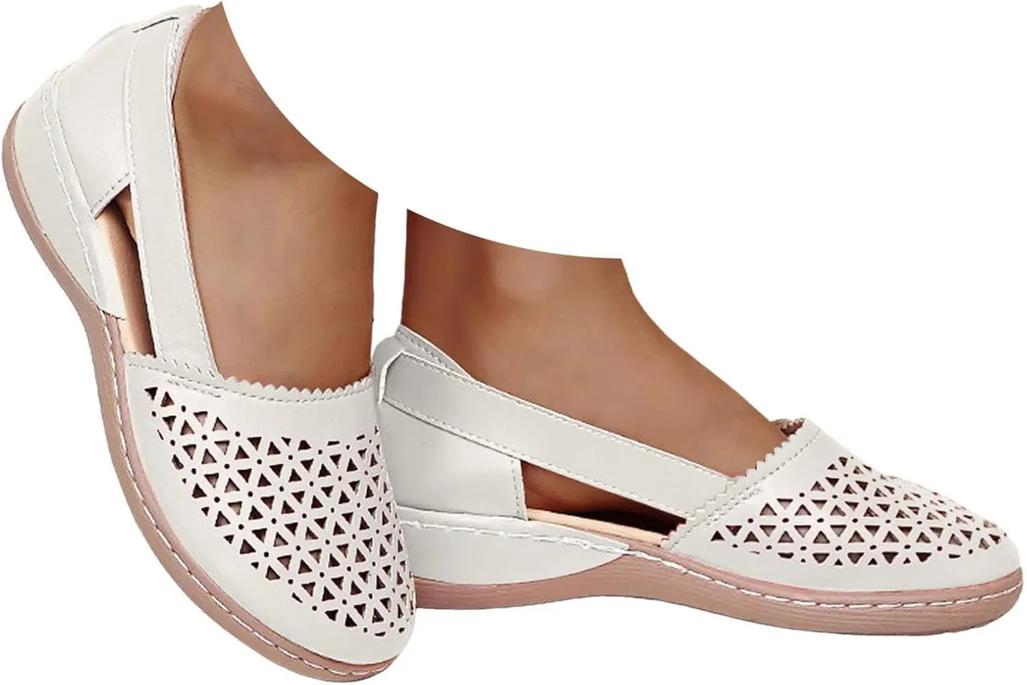 Orthopedic Platform Wedge Sandals for Women Summer Dressy,2025 Summer Slip On Wide Width Hollow Out Breathable Comfortable Shoes Casual Working Walking Outdoor Closed Toe Platform Wedge Sandals