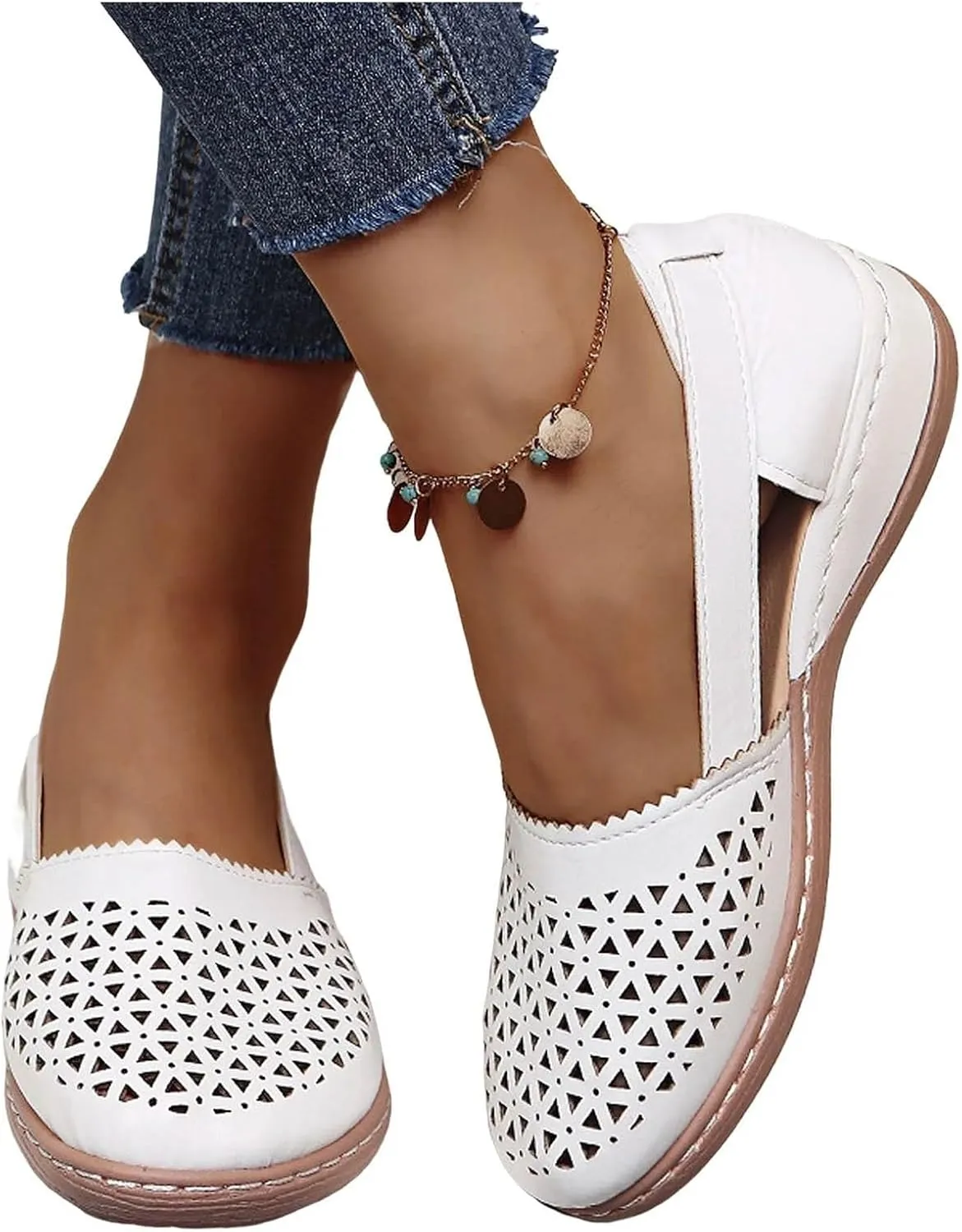 Orthopedic Platform Wedge Sandals for Women Summer Dressy,2025 Summer Slip On Wide Width Hollow Out Breathable Comfortable Shoes Casual Working Walking Outdoor Closed Toe Platform Wedge Sandals