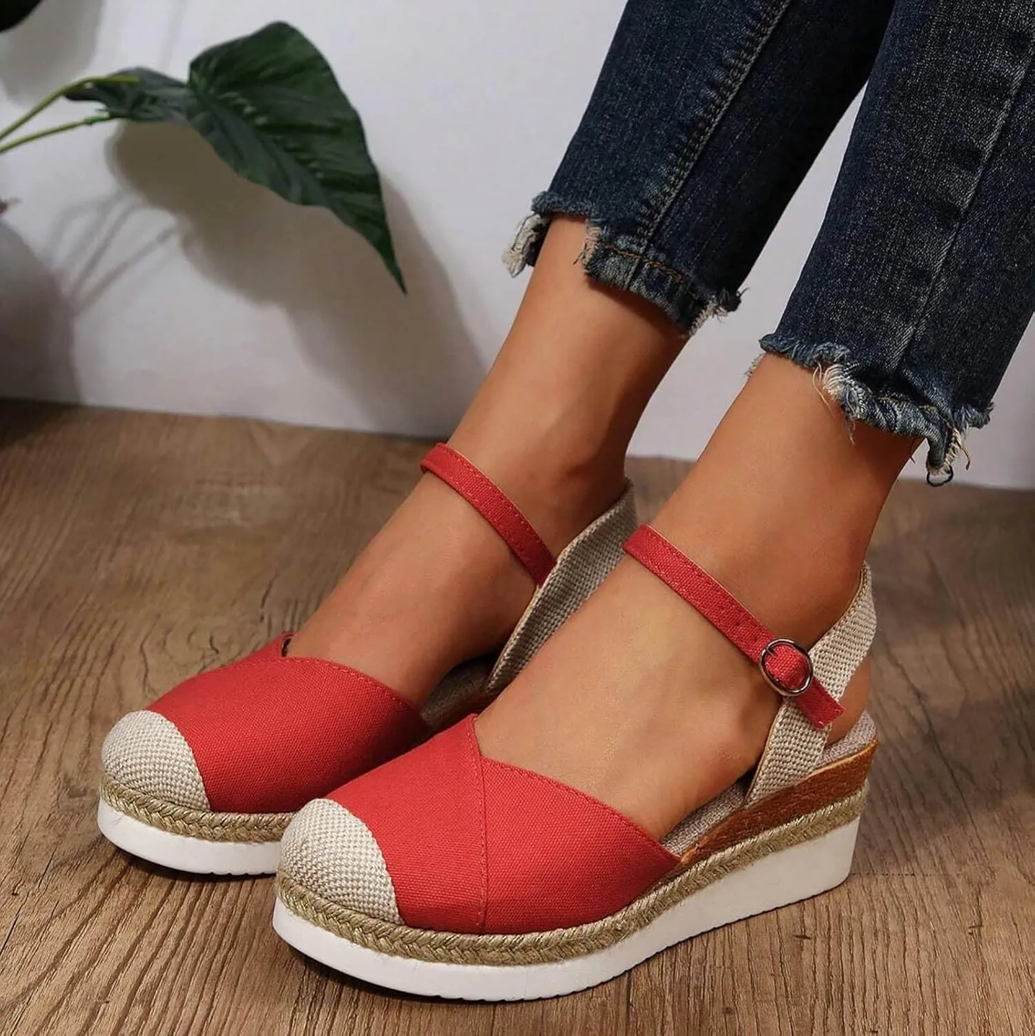 Orthopedic Wedge Sandals for Women Summer Dressy 2025 Closed Toe Wedges Espadrilles Platform Slingback Sandal Comfortable Slip On Casual Shoes
