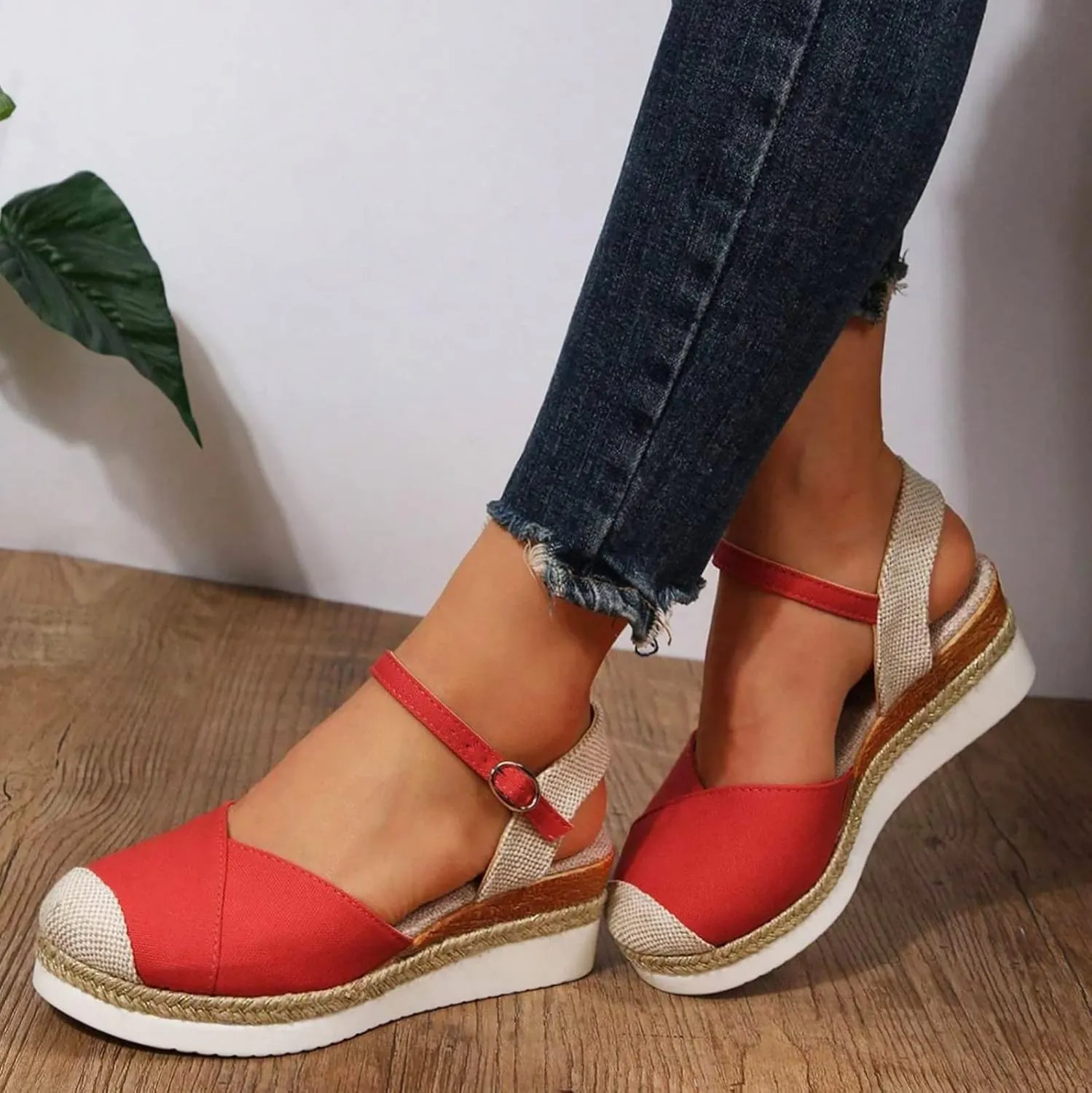 Orthopedic Wedge Sandals for Women Summer Dressy 2025 Closed Toe Wedges Espadrilles Platform Slingback Sandal Comfortable Slip On Casual Shoes