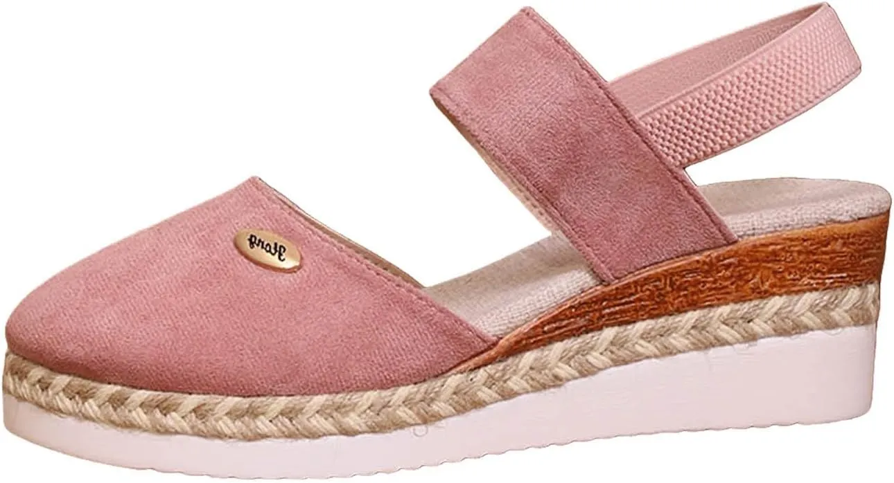 Orthopedic Wedge Sandals for Women Summer Dressy 2025 Closed Toe Wedges Espadrilles Platform Slingback Sandal Comfortable Slip On Casual Shoes