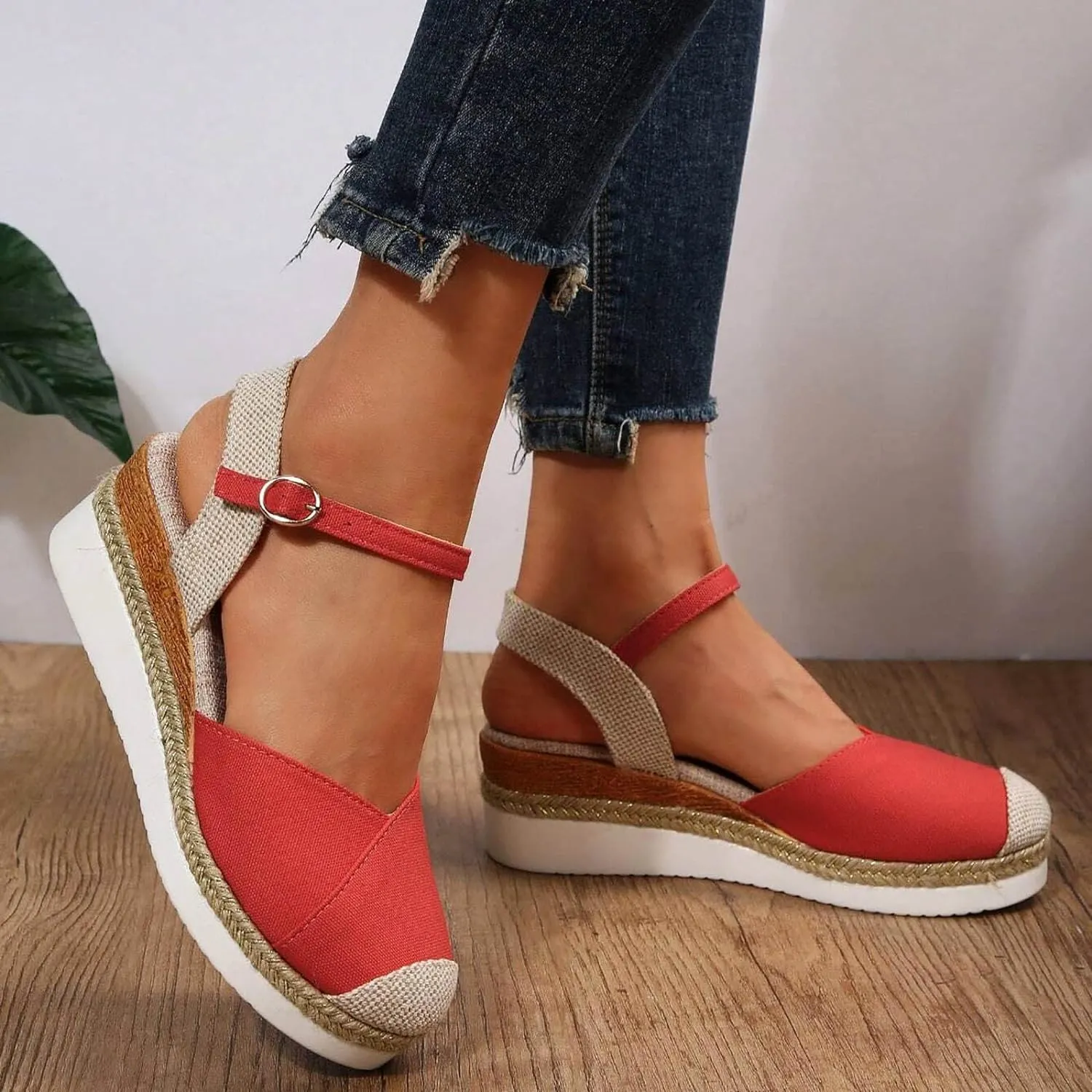 Orthopedic Wedge Sandals for Women Summer Dressy 2025 Closed Toe Wedges Espadrilles Platform Slingback Sandal Comfortable Slip On Casual Shoes