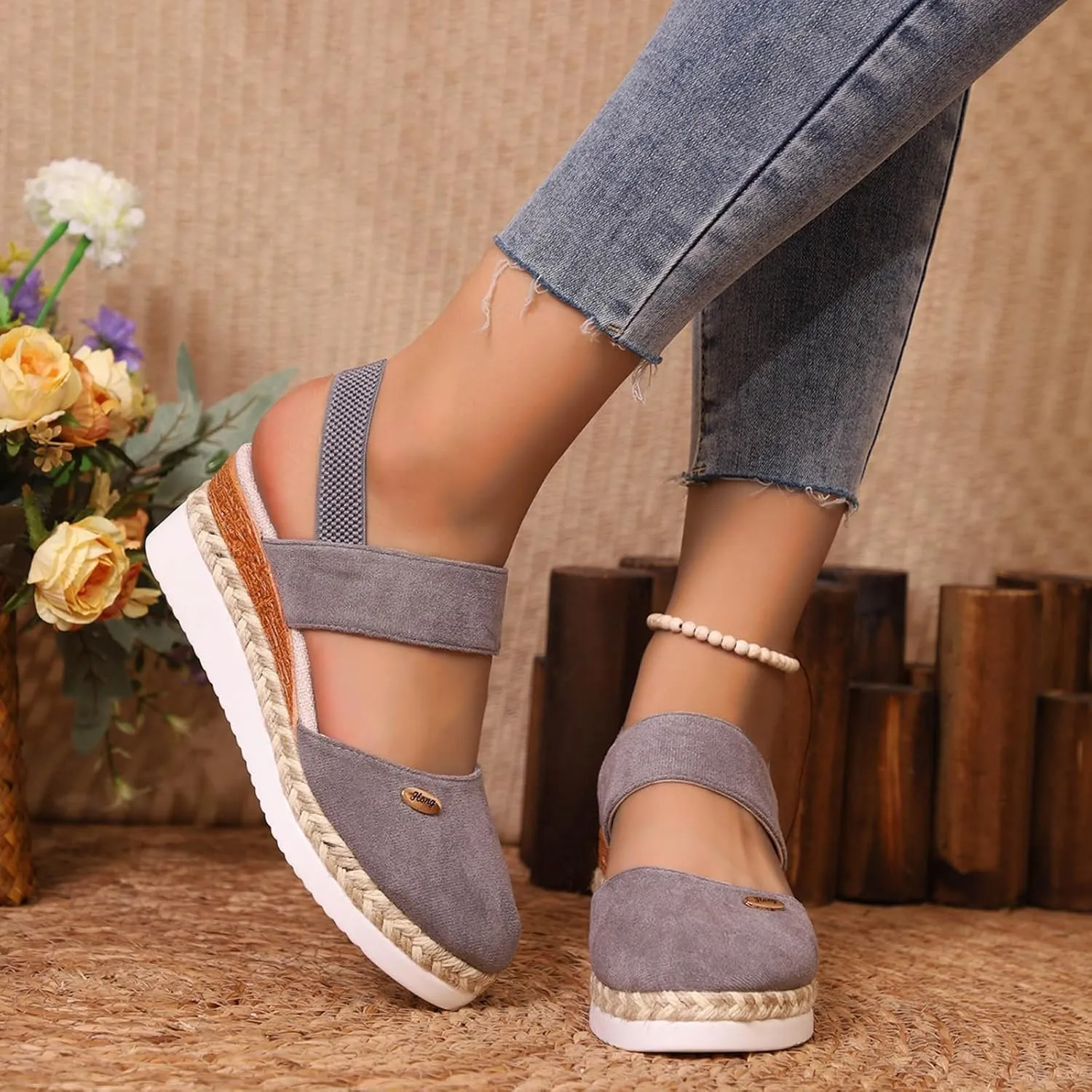Orthopedic Wedge Sandals for Women Summer Dressy 2025 Closed Toe Wedges Espadrilles Platform Slingback Sandal Comfortable Slip On Casual Shoes