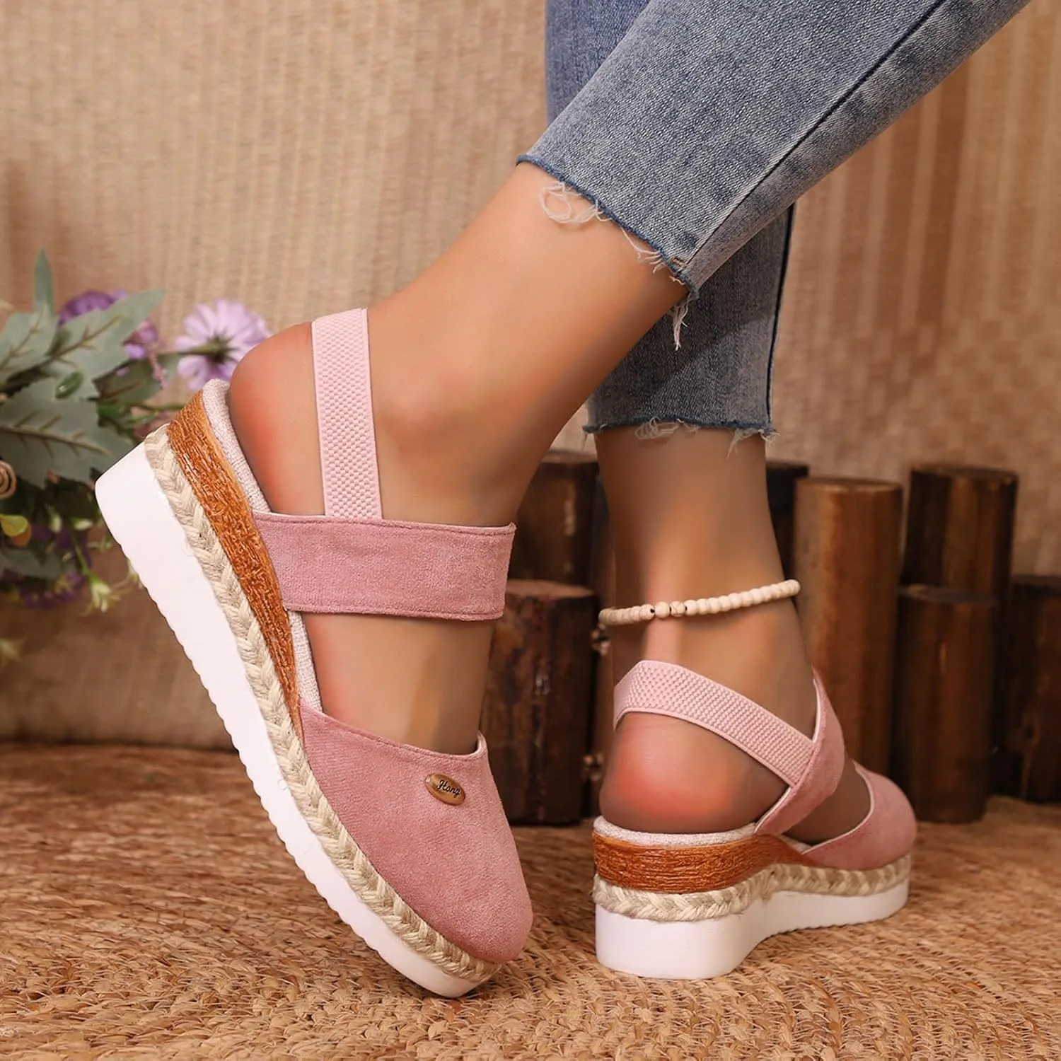 Orthopedic Wedge Sandals for Women Summer Dressy 2025 Closed Toe Wedges Espadrilles Platform Slingback Sandal Comfortable Slip On Casual Shoes