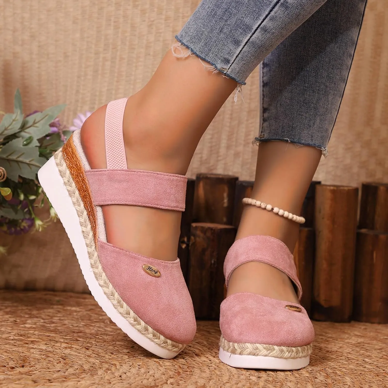 Orthopedic Wedge Sandals for Women Summer Dressy 2025 Closed Toe Wedges Espadrilles Platform Slingback Sandal Comfortable Slip On Casual Shoes