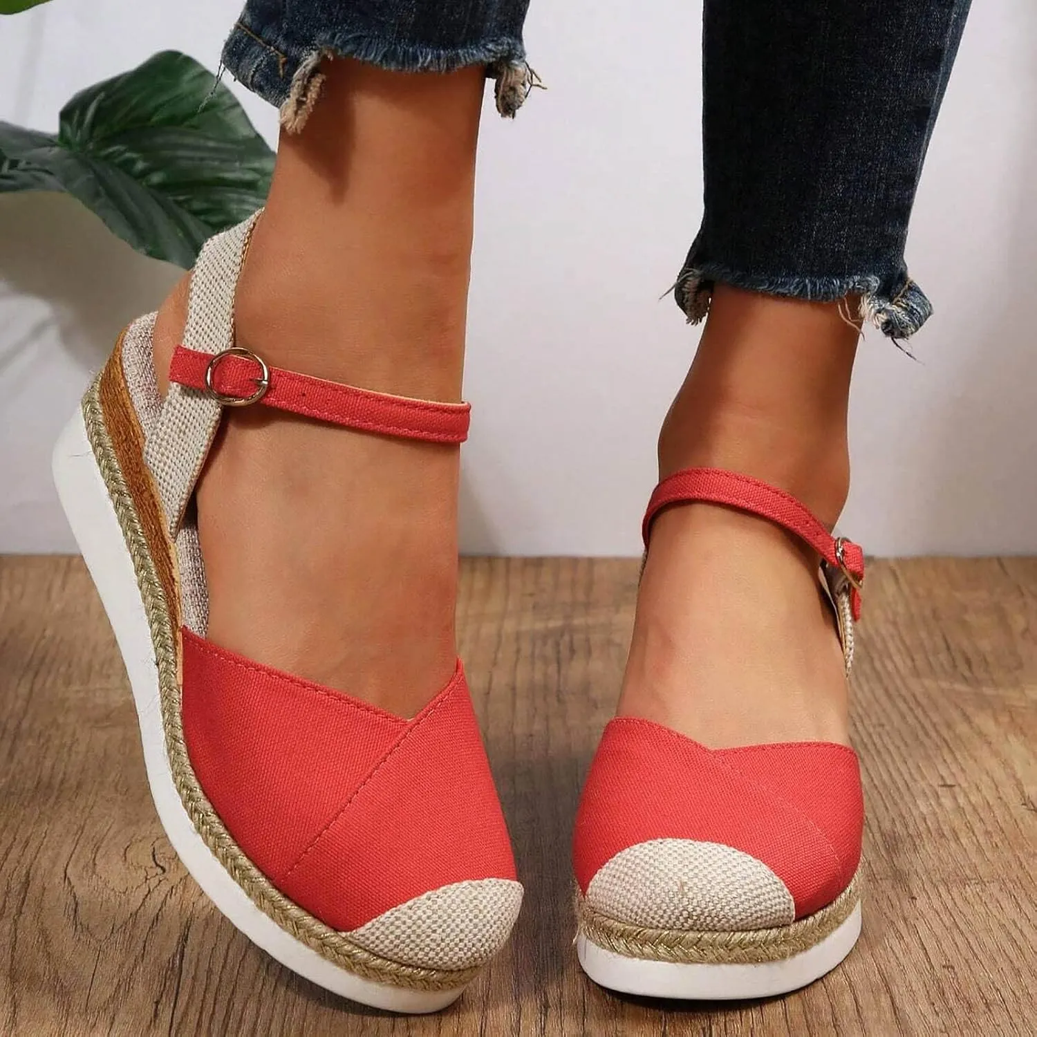 Orthopedic Wedge Sandals for Women Summer Dressy 2025 Closed Toe Wedges Espadrilles Platform Slingback Sandal Comfortable Slip On Casual Shoes