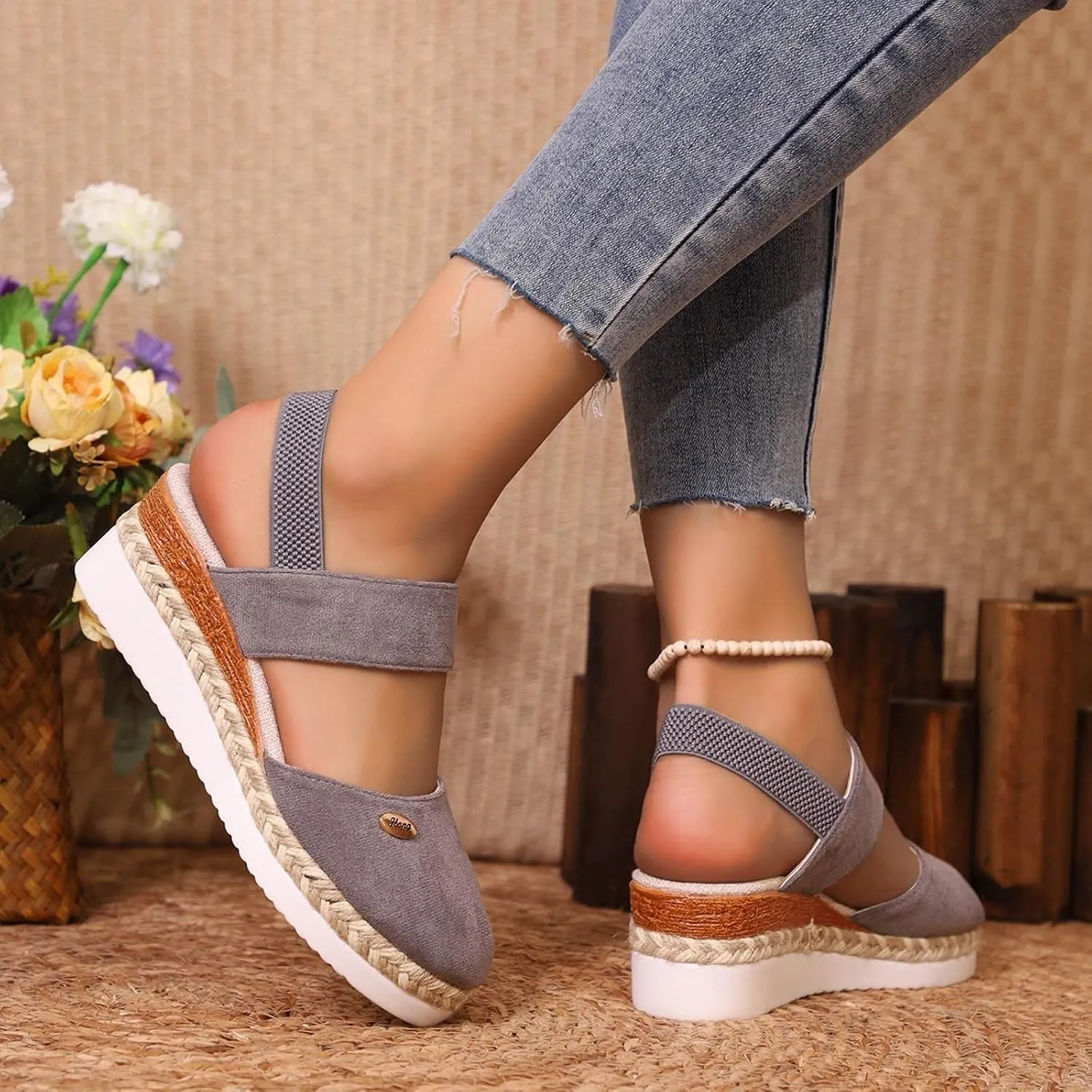 Orthopedic Wedge Sandals for Women Summer Dressy 2025 Closed Toe Wedges Espadrilles Platform Slingback Sandal Comfortable Slip On Casual Shoes