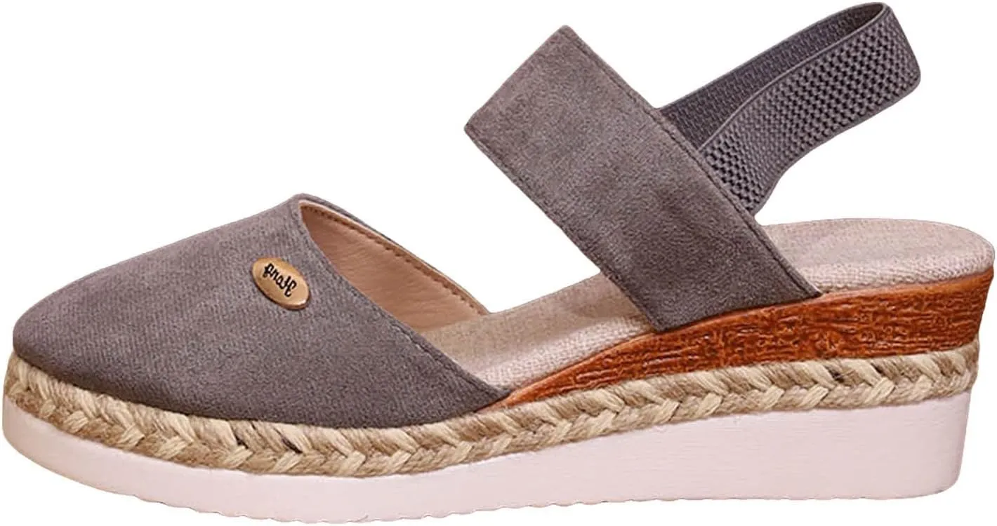 Orthopedic Wedge Sandals for Women Summer Dressy 2025 Closed Toe Wedges Espadrilles Platform Slingback Sandal Comfortable Slip On Casual Shoes
