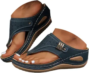 Orthopedic Wedge Sandals for Women Summer Dressy 2025 Womens Arch Support Slippers for Office Espadrilles Orthotic Flat Open Toe Platform Sandal Casual Flip Flops Shoes