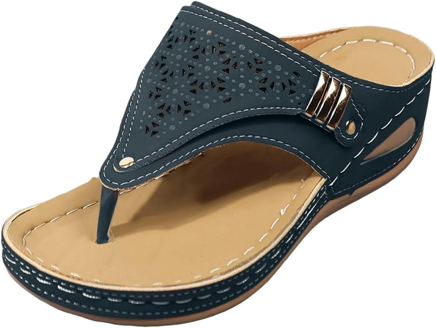 Orthopedic Wedge Sandals for Women Summer Dressy 2025 Womens Arch Support Slippers for Office Espadrilles Orthotic Flat Open Toe Platform Sandal Casual Flip Flops Shoes