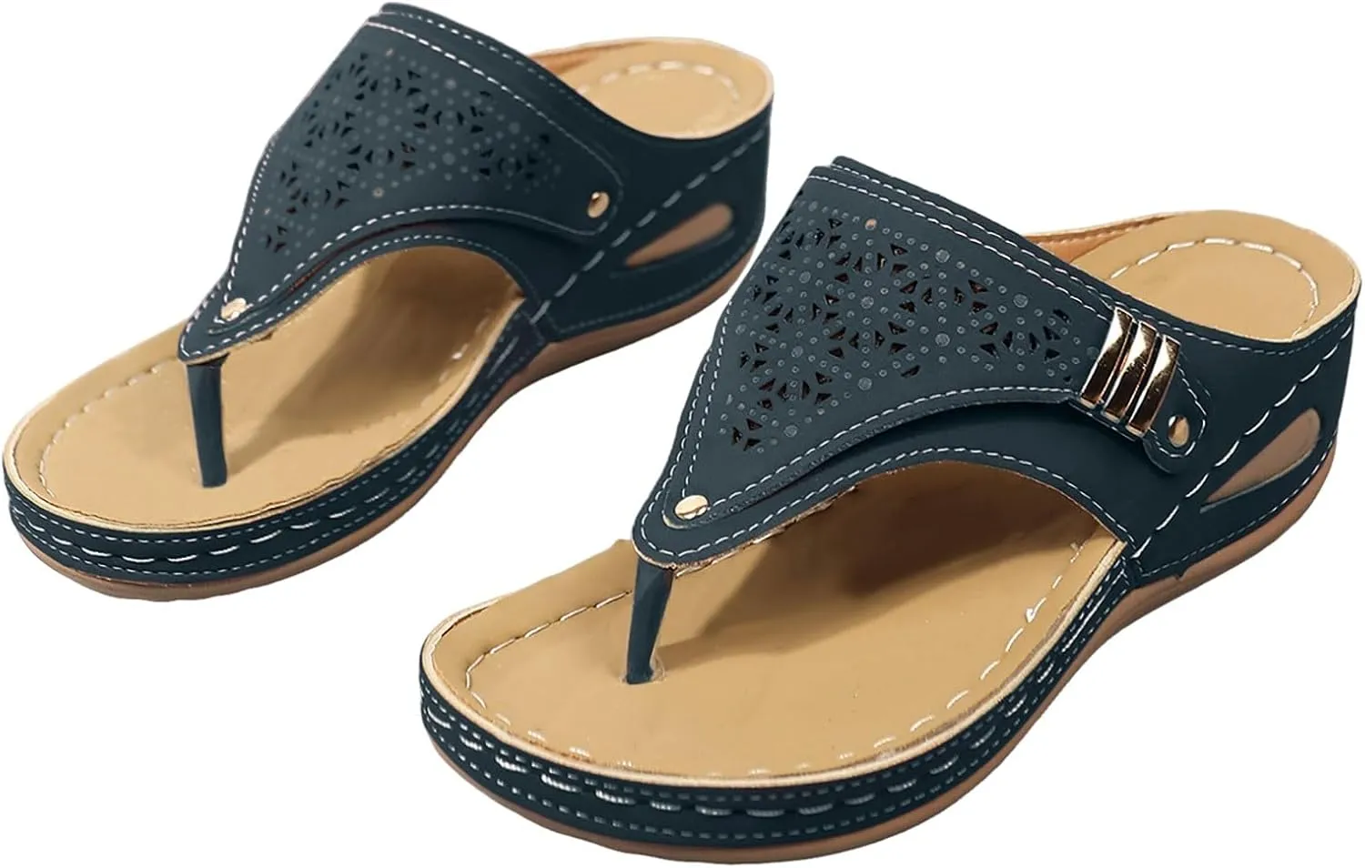 Orthopedic Wedge Sandals for Women Summer Dressy 2025 Womens Arch Support Slippers for Office Espadrilles Orthotic Flat Open Toe Platform Sandal Casual Flip Flops Shoes