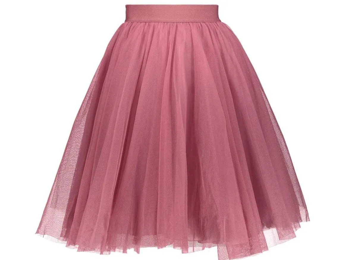 Over the Knee Plum Tulle Skirt