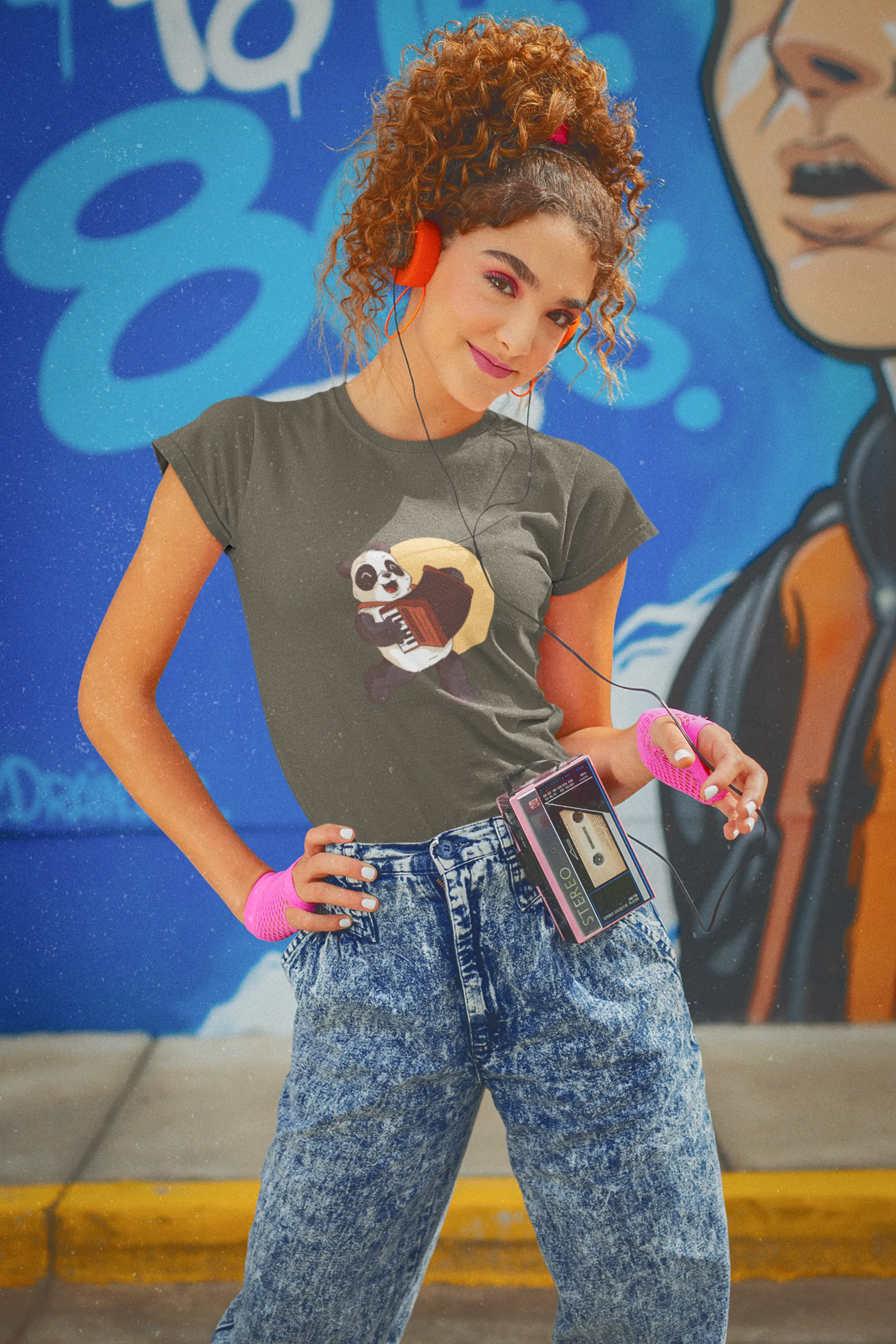 Panda Melody Printed T-shirt for women