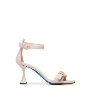 Pink nappa leather sandals