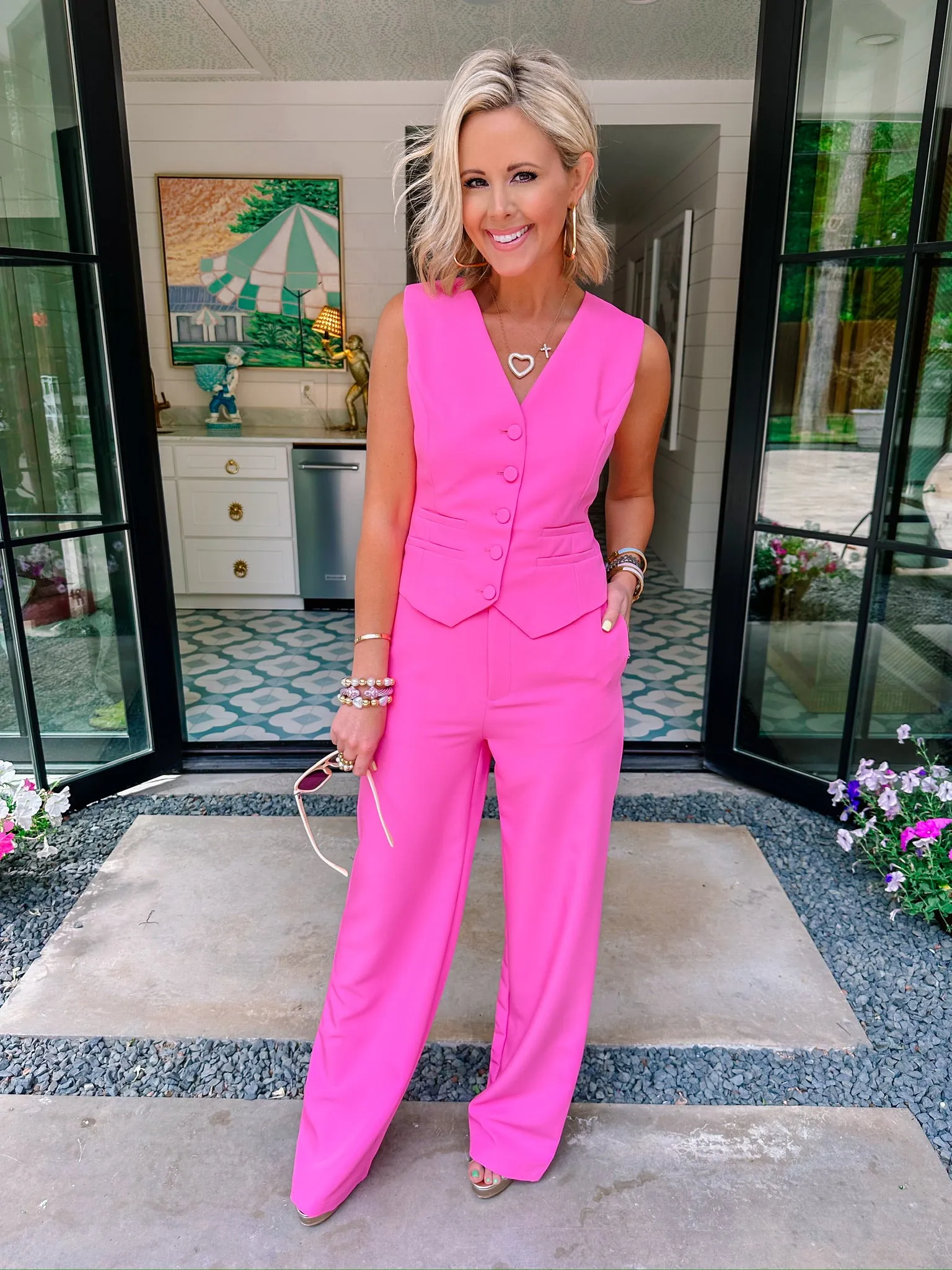 PINK STATE OF MIND VEST PANT SET