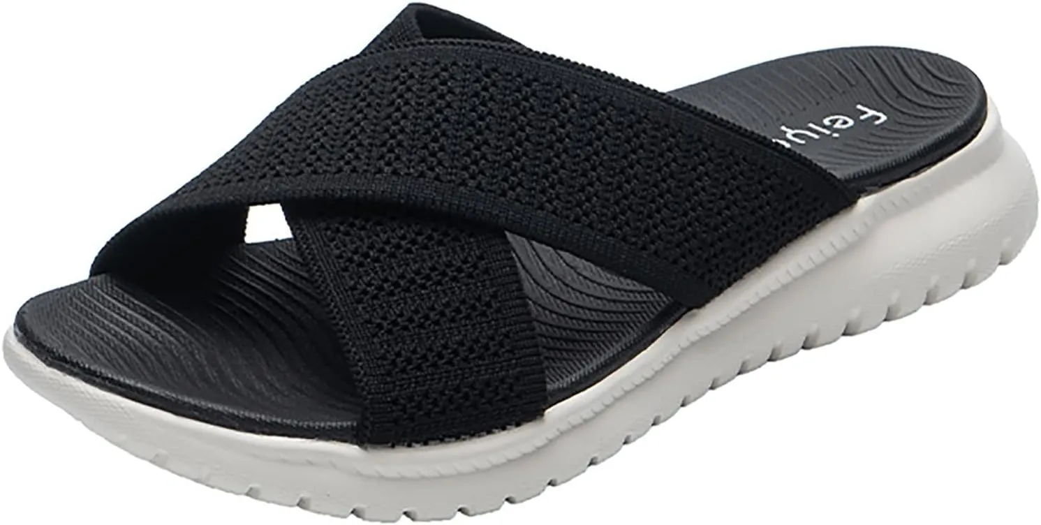 Plantar Fasciitis Slippers Women Sandal Heel Pain Summer Sandals for Women 2024 Comfort Sandals Woman Womens Tennis Shoes Size 11 Orthopedic Womens Summer Sandals Spring Sandals for Women 2024