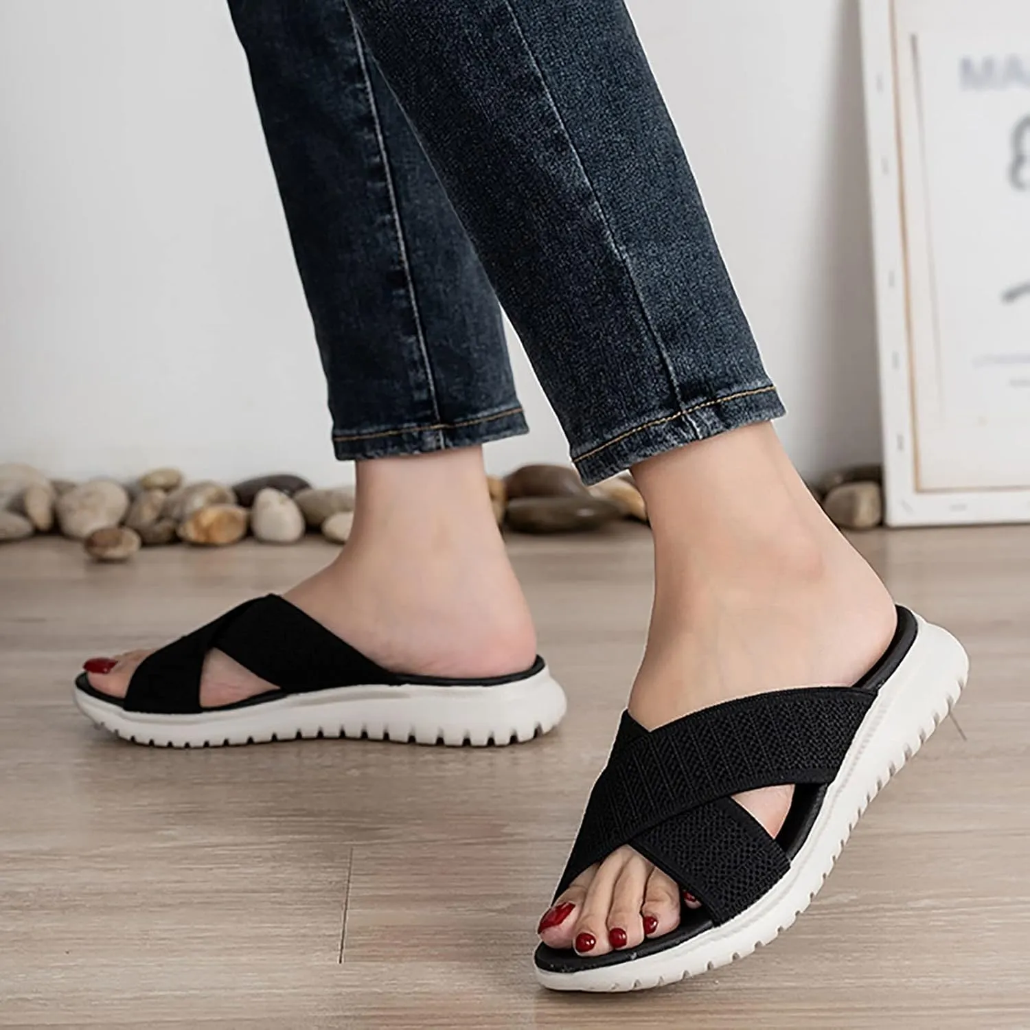 Plantar Fasciitis Slippers Women Sandal Heel Pain Summer Sandals for Women 2024 Comfort Sandals Woman Womens Tennis Shoes Size 11 Orthopedic Womens Summer Sandals Spring Sandals for Women 2024