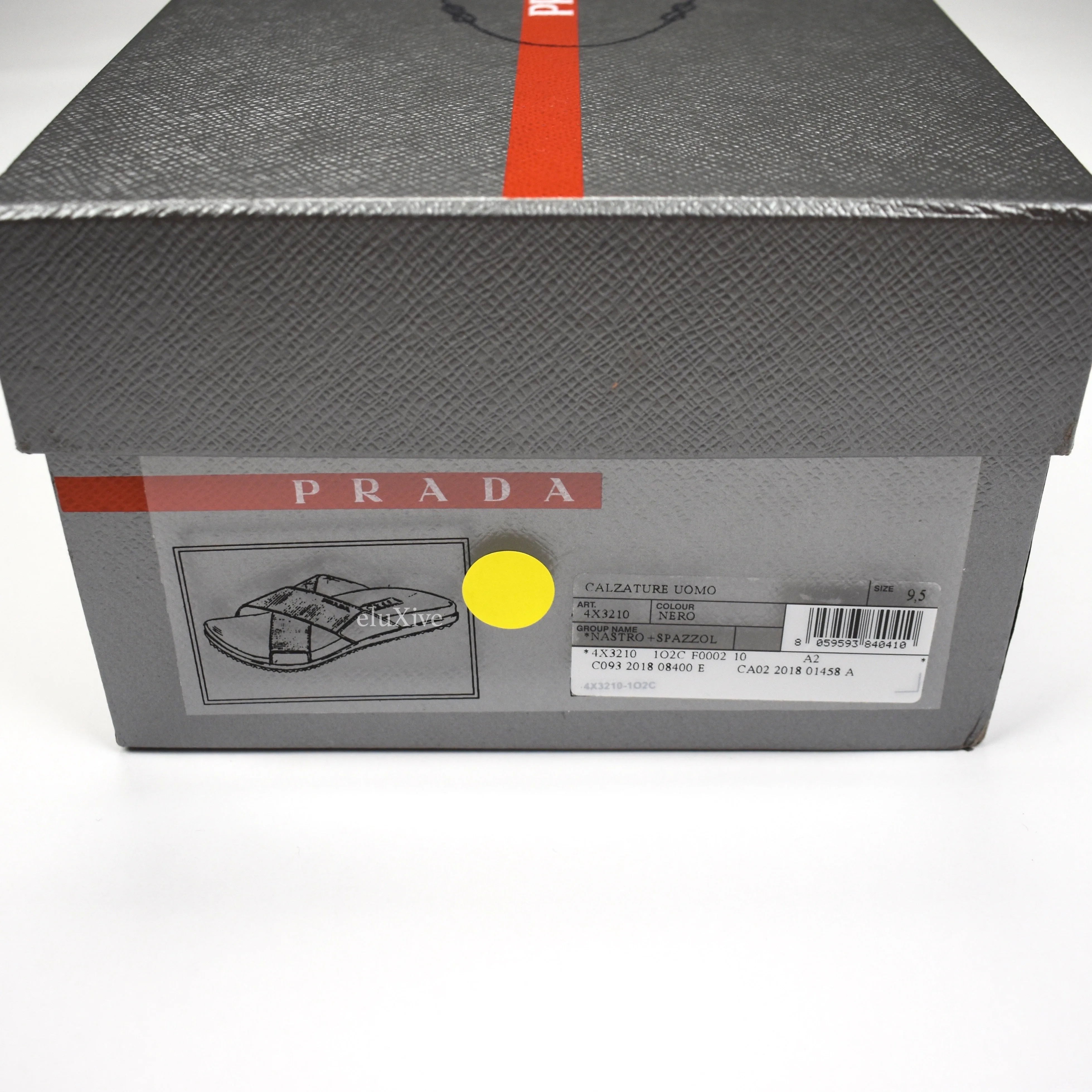 Prada - Black Leather Web Strap Sandals