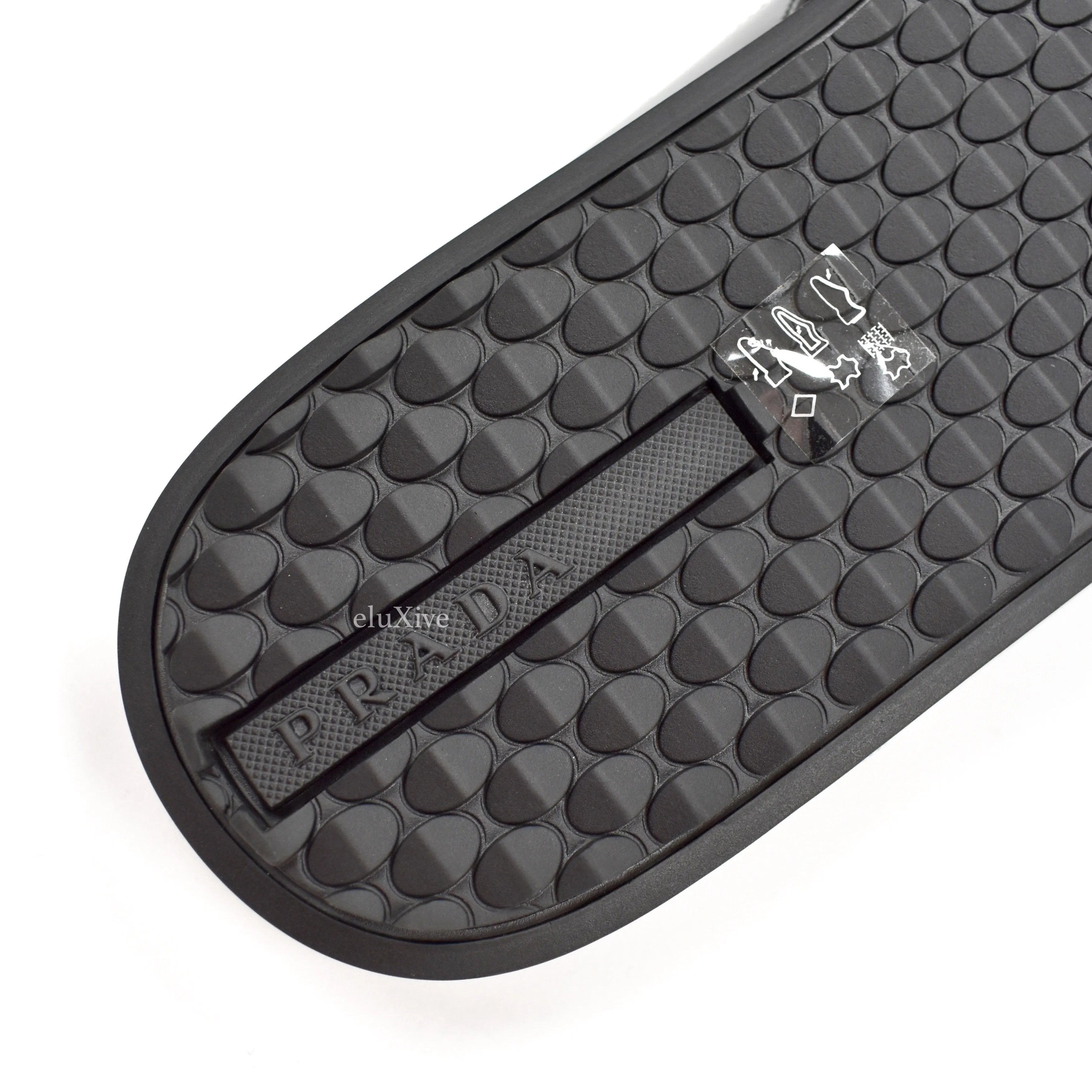 Prada - Black Leather Web Strap Sandals
