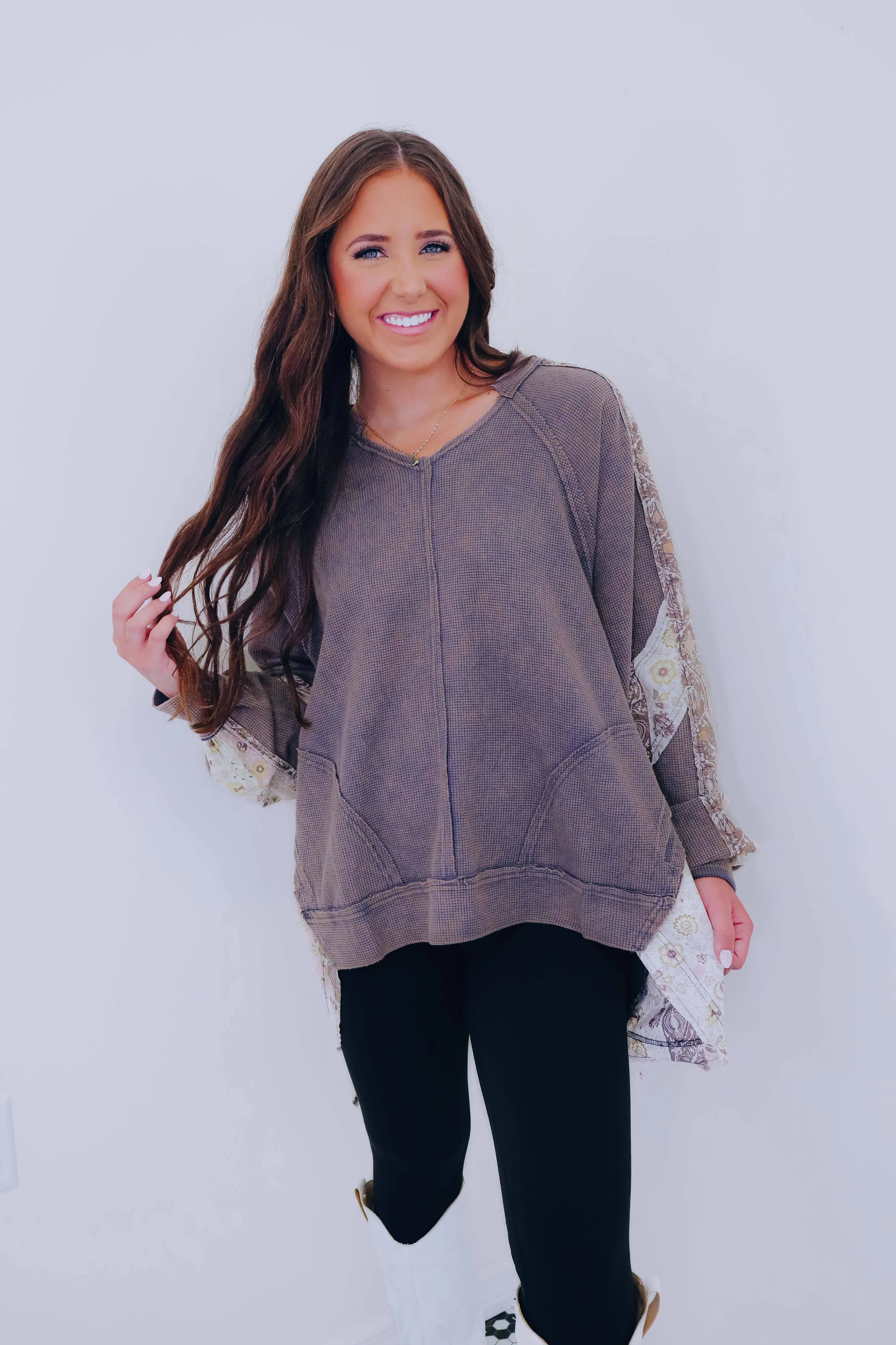 ***Pretty Paisley Hi-Low Top- 2 Colors SAMPLE