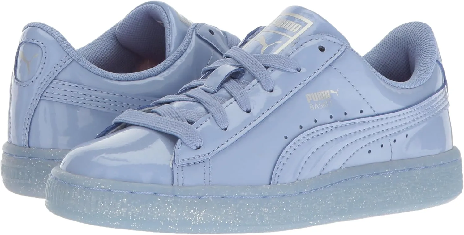 PUMA Unisex-Child Basket Patent Iced Glitz Sneaker